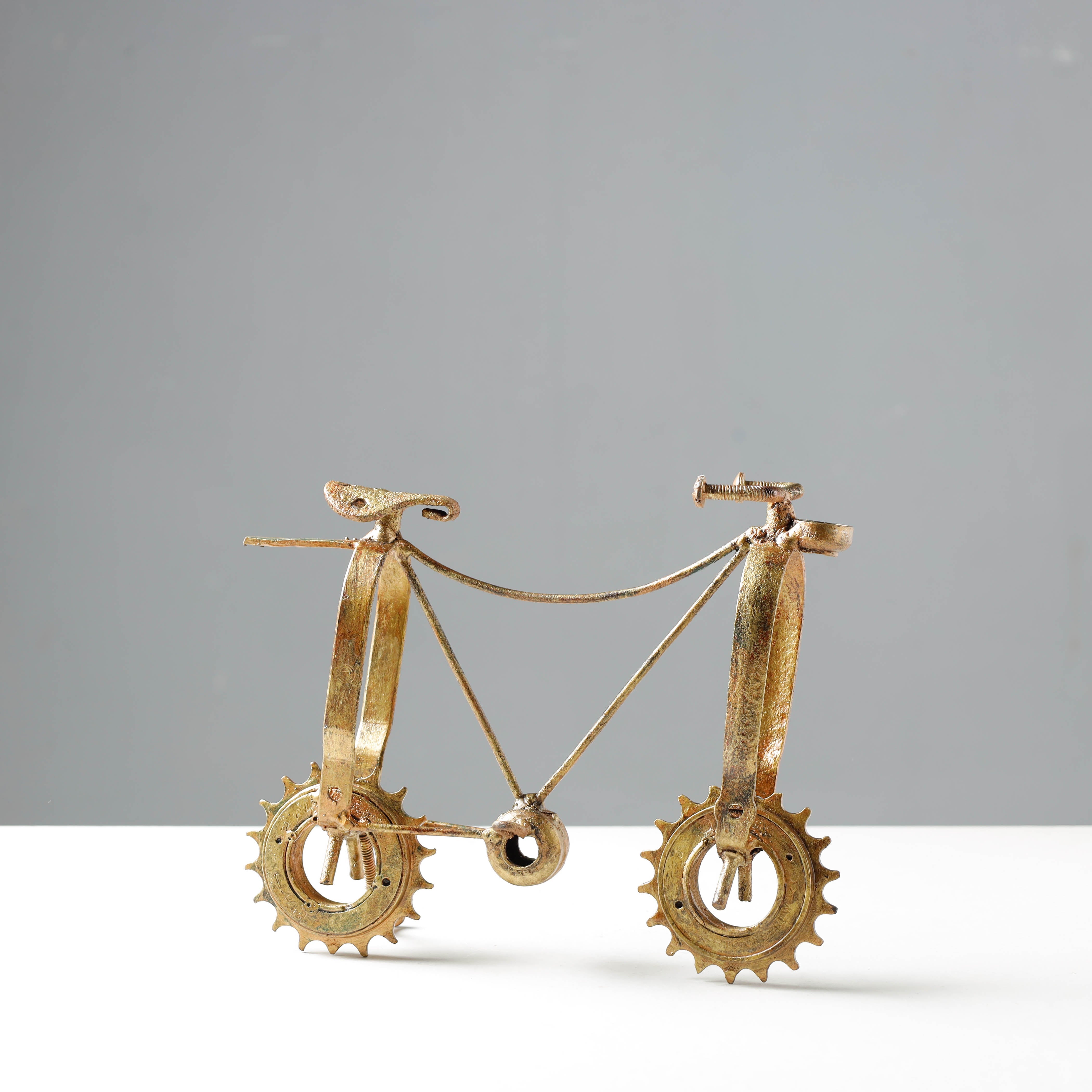 Bicycle - Handmade Recycled Metal Sculpture by Debabrata Ruidas - view 3