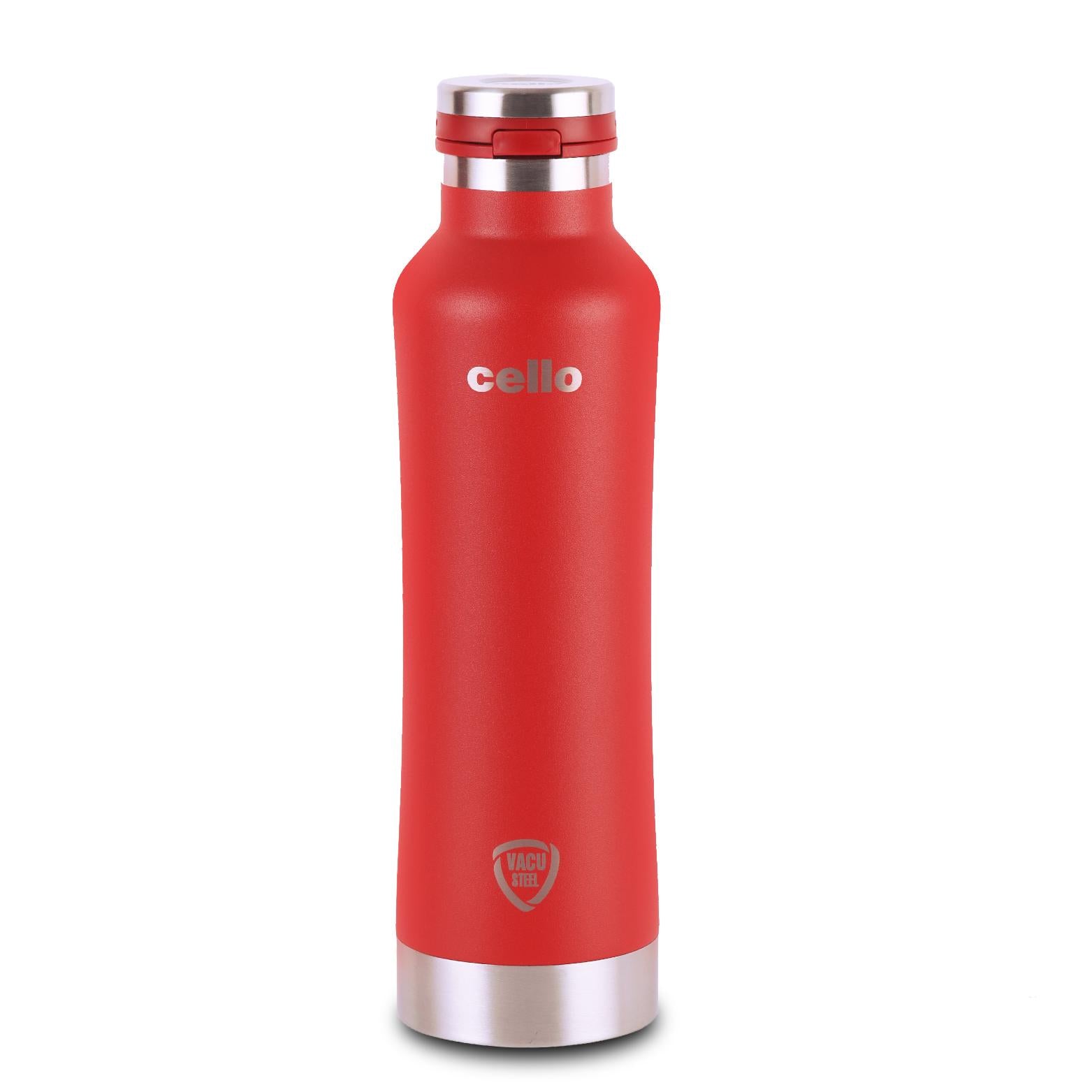 Cello Duro One Touch Flask, Vacusteel Water Bottle 800ml