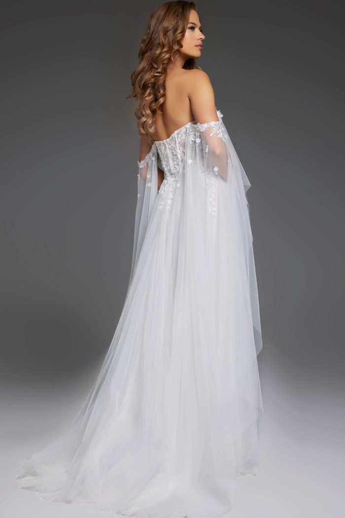 Jovani JB42480 Long Bridal Gown Floral Wedding Dress - view 2