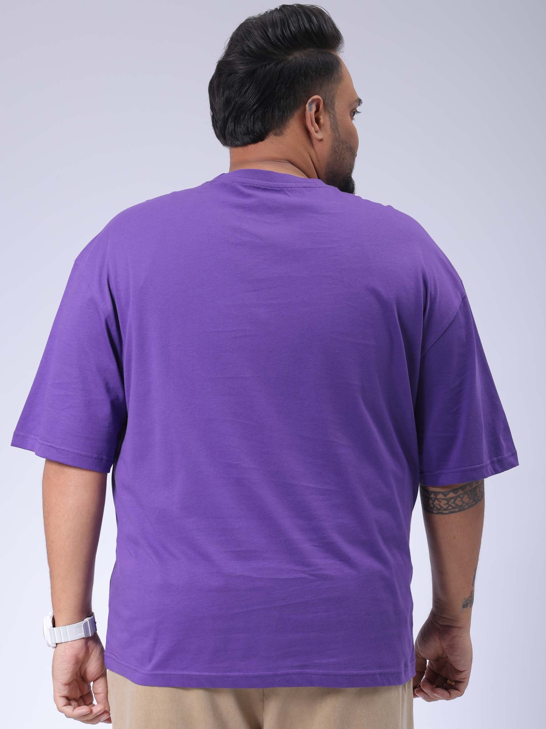 HARDSODA Men's Plus Size Purple Relaxed Fit Printed T-Shirt - view 5