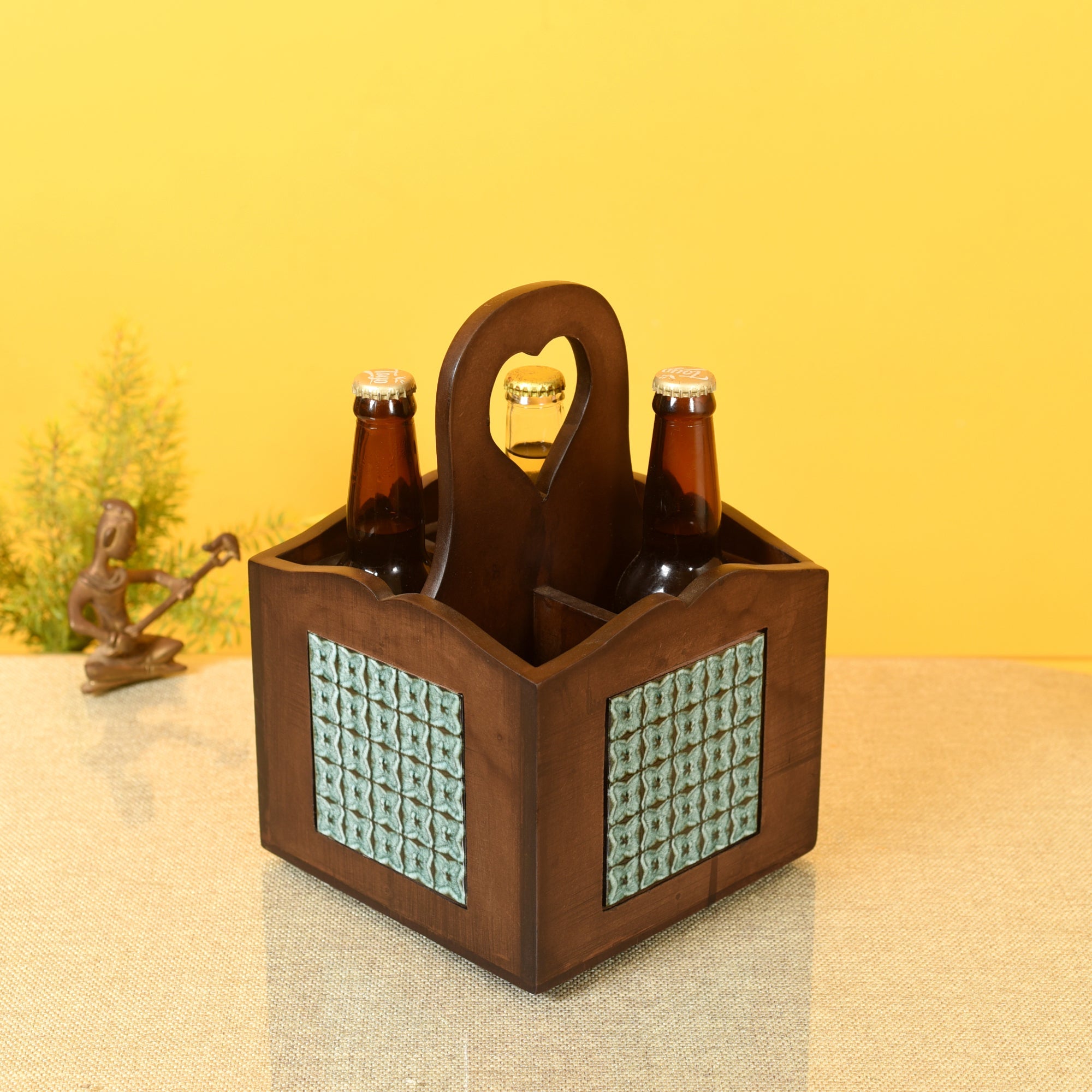 ART CREATIONS BY SUMAN SONTHALIA Brown - Handcrafted Jade Bottle and Tools Holder - view 2