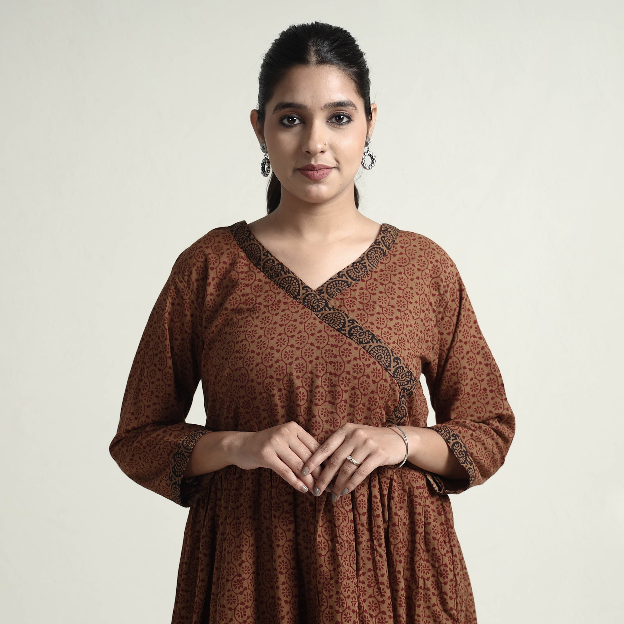 ITOKRI CASUALS Brown - Bagh Block Printed Cotton Dress