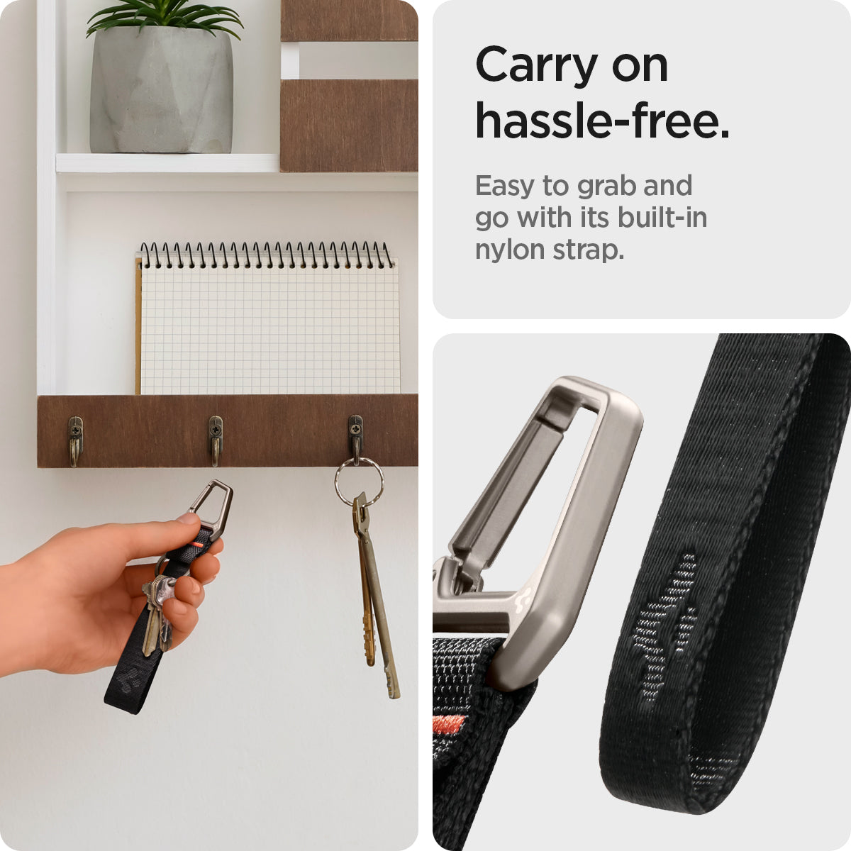 Accessories Carabiner Black Strap + Key Ring - view 12