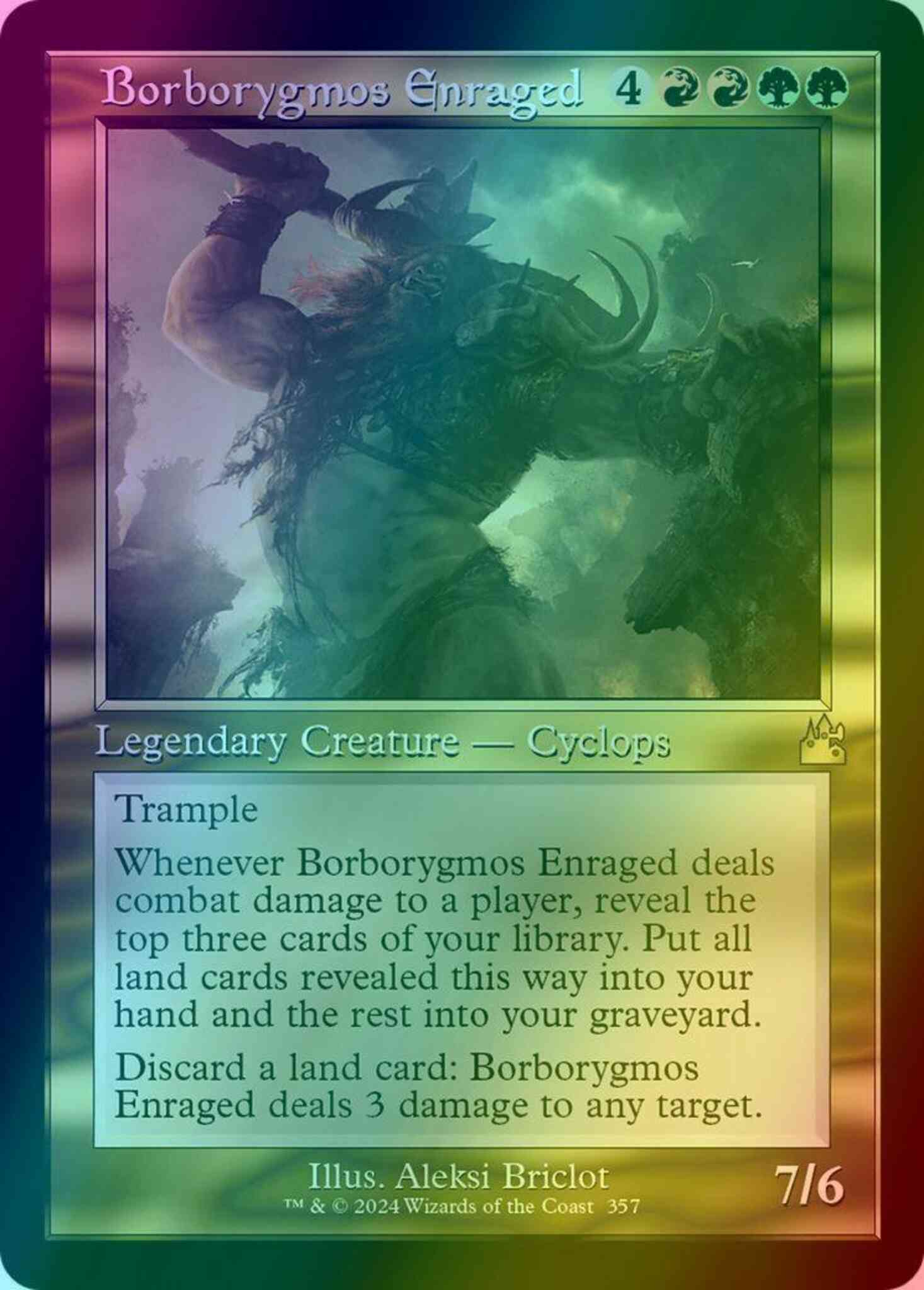 Borborygmos enraged 357 – Magic Borborygmos Enraged [357] [Retro Frame] [Ravnica Remastered] [Foil]