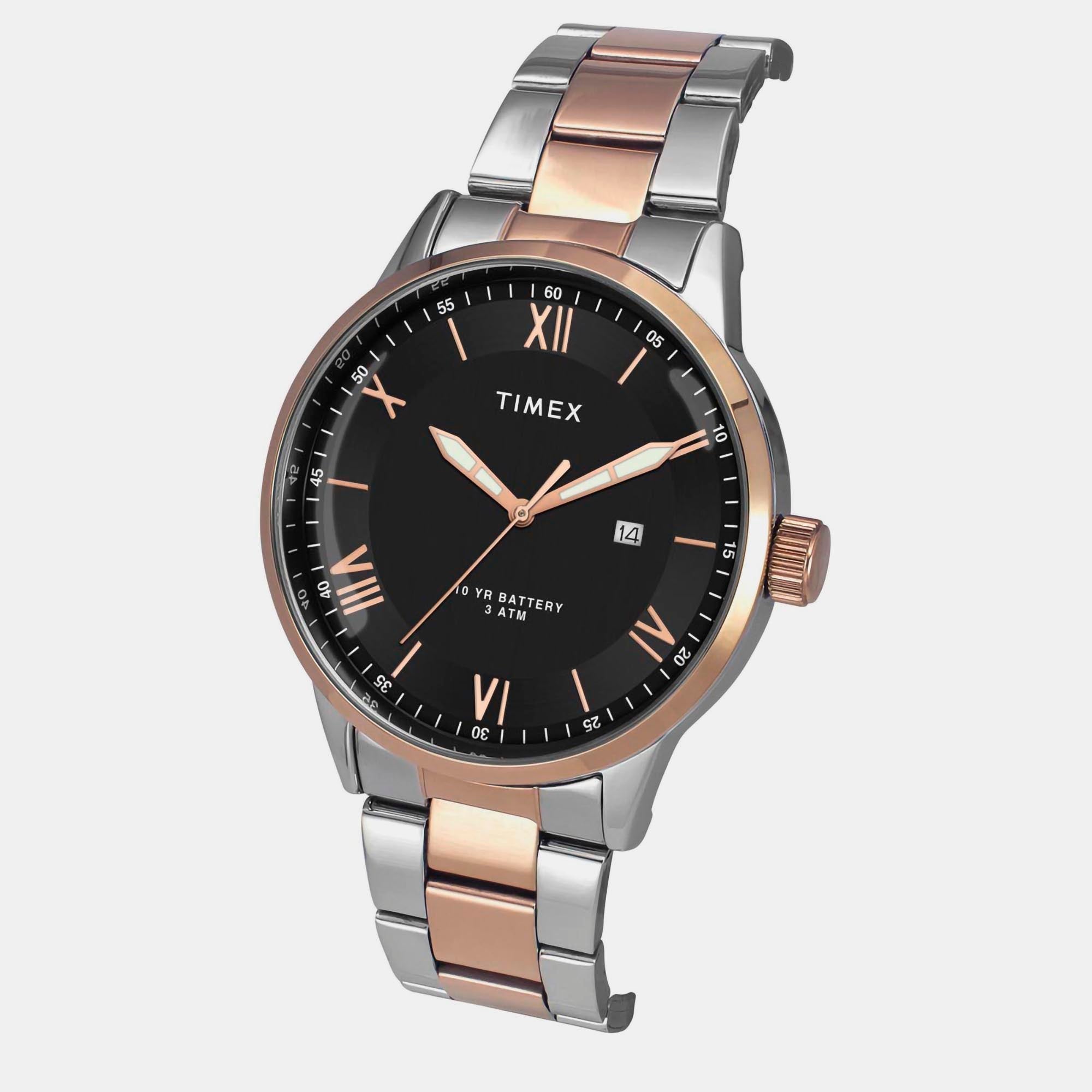 Timex E Class Men Quartz Black Dial Analog Stainless Steel Watch TWEG19919 - view 4