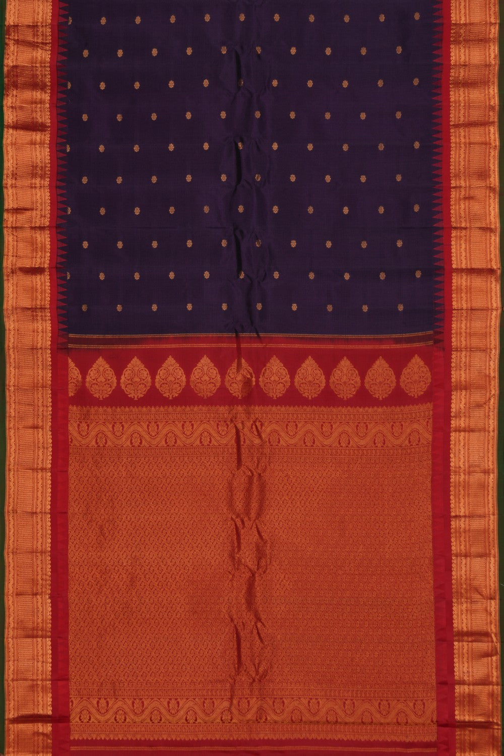 Kalanjali Gadwal Silk Violet Saree – Women's - view 3