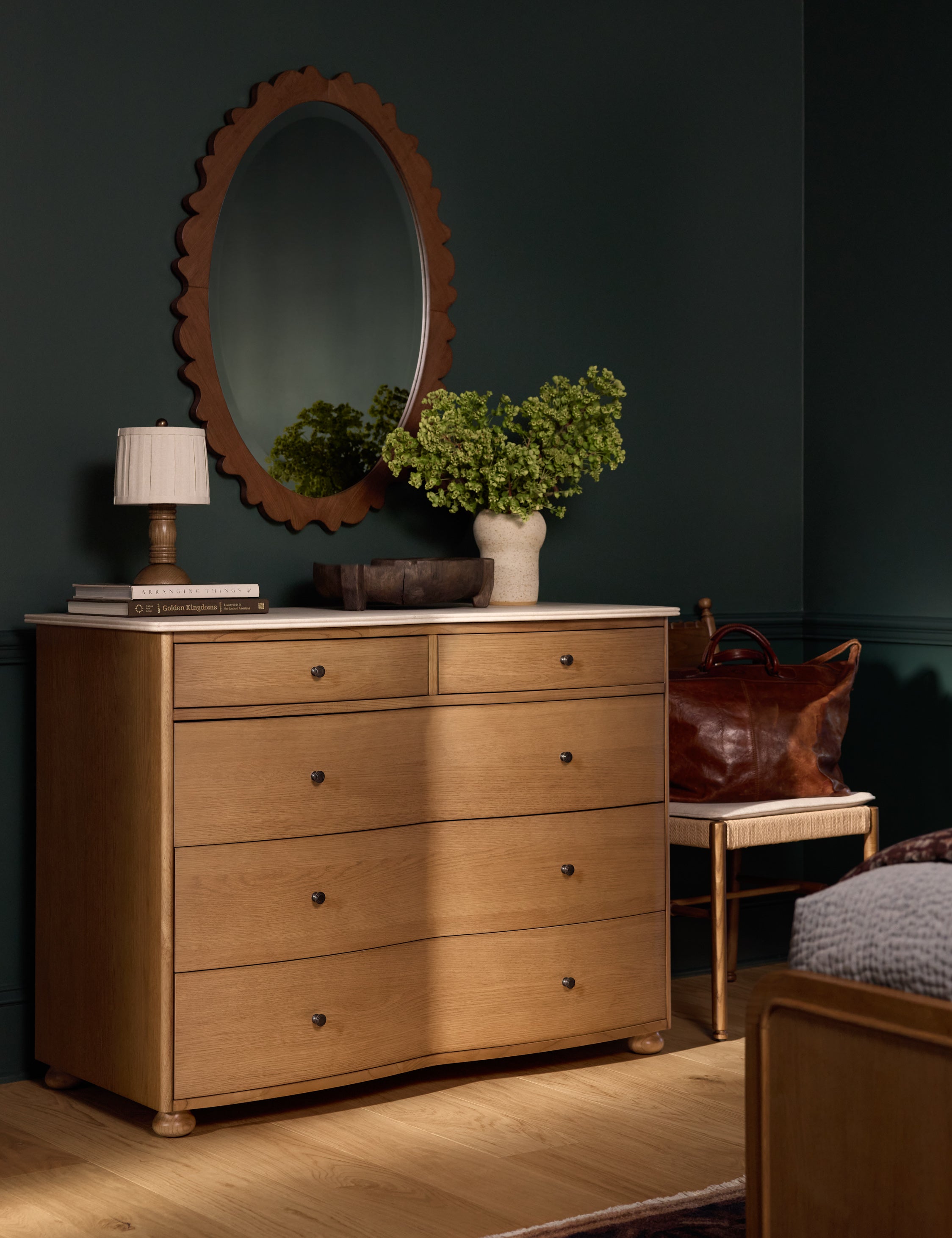 Lulu and Georgia Longton Oval Vanity Mirror by Ginny Macdonald - view 2