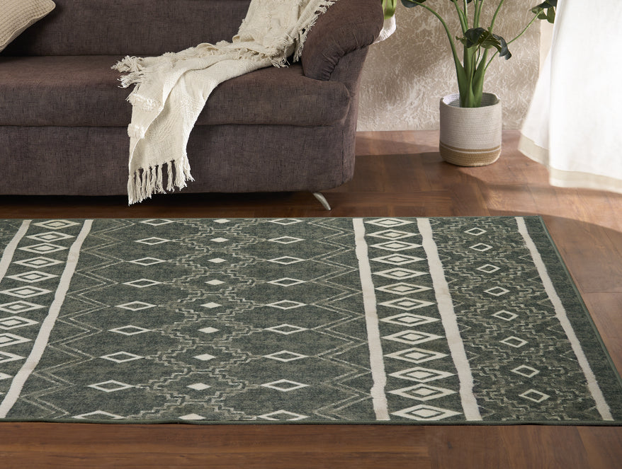 Spaces India Anti Skid Grey Wonder Full Carpet By Welspun