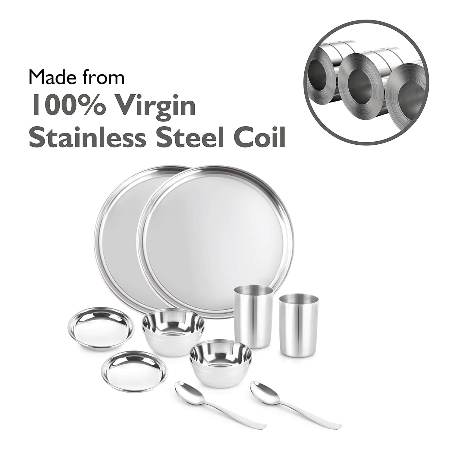Cello Steelox 12 Pieces Stainless Steel Dinner Set for Family of 2 - view 3