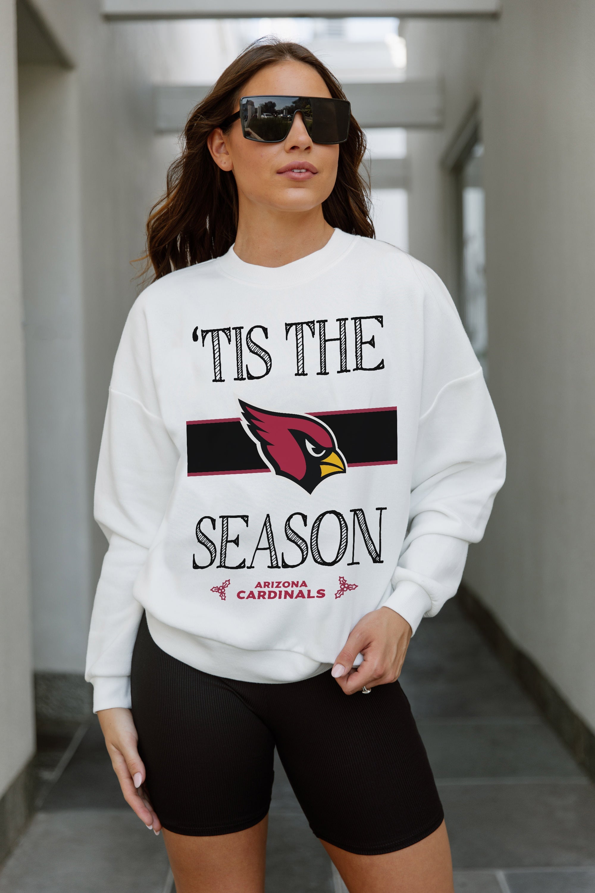 GC X NFL Arizona Cardinals Touchdown Tidings Drop Shoulder Crewneck Sweatshirt - view 3