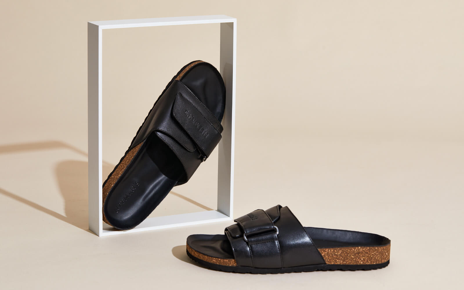 Neeman's Cork Slides : Black - view 3
