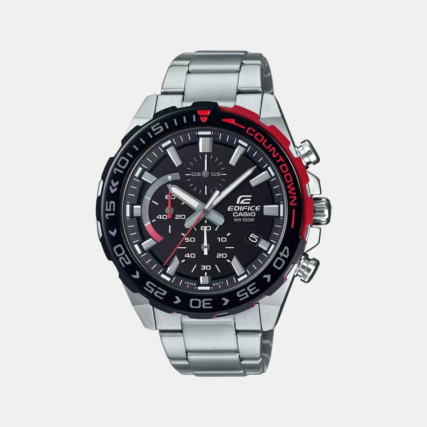 Casio Edifice Men Quartz Black Dial Chronograph Resin Watch ED478