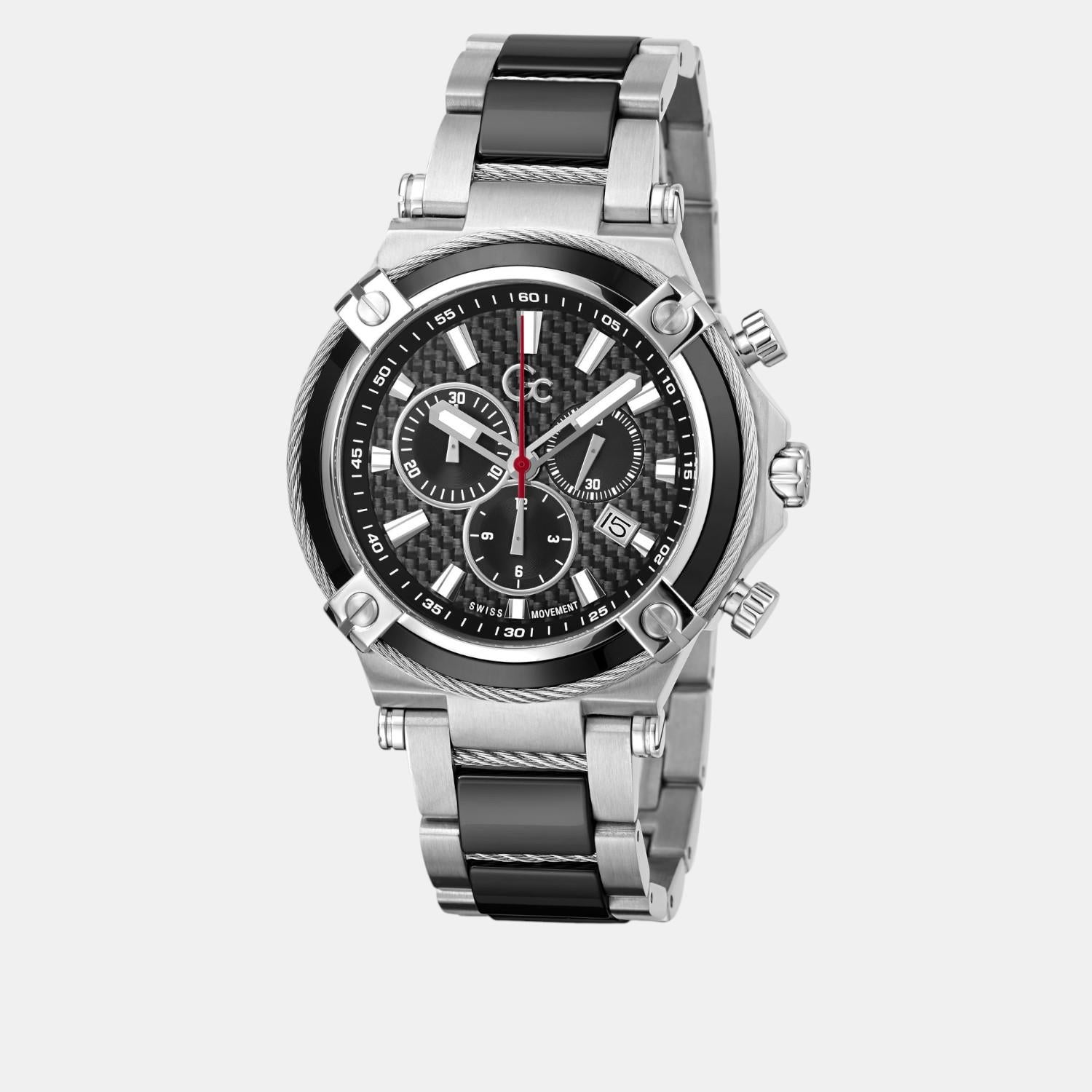 GC CableSport Men Quartz Black Dial Chronograph Stainless Steel Watch Y89001G2MF - view 2