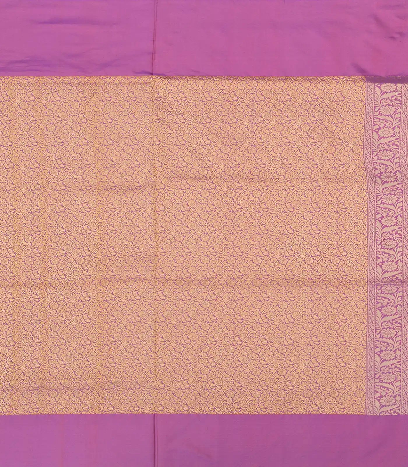 RmKV Bubble Gum Pink Handloom Banarasi Silk Saree With Moghul Flower Motifs-BubbleGum Pink - view 4