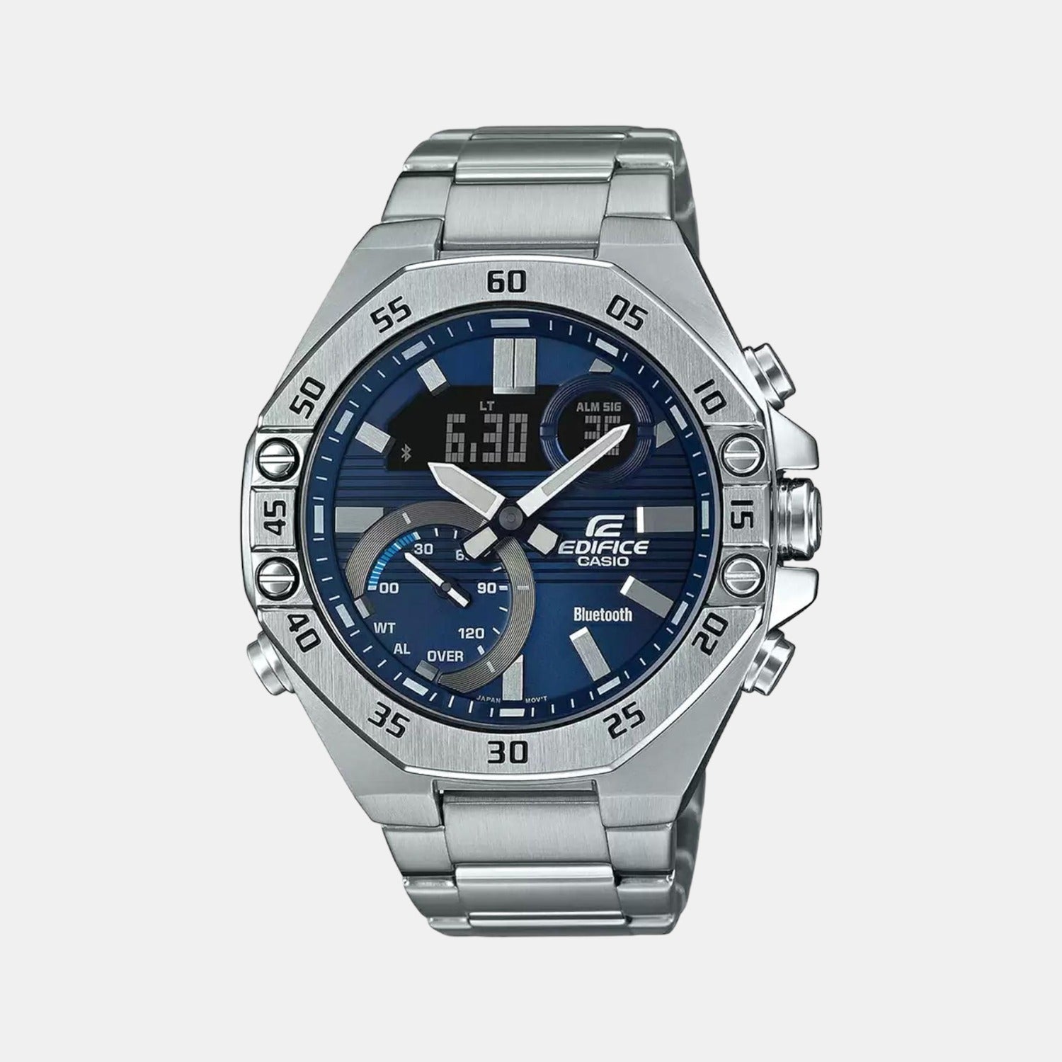 Casio Edifice Men Quartz Blue Dial Chronograph Stainless Steel Watch ED492