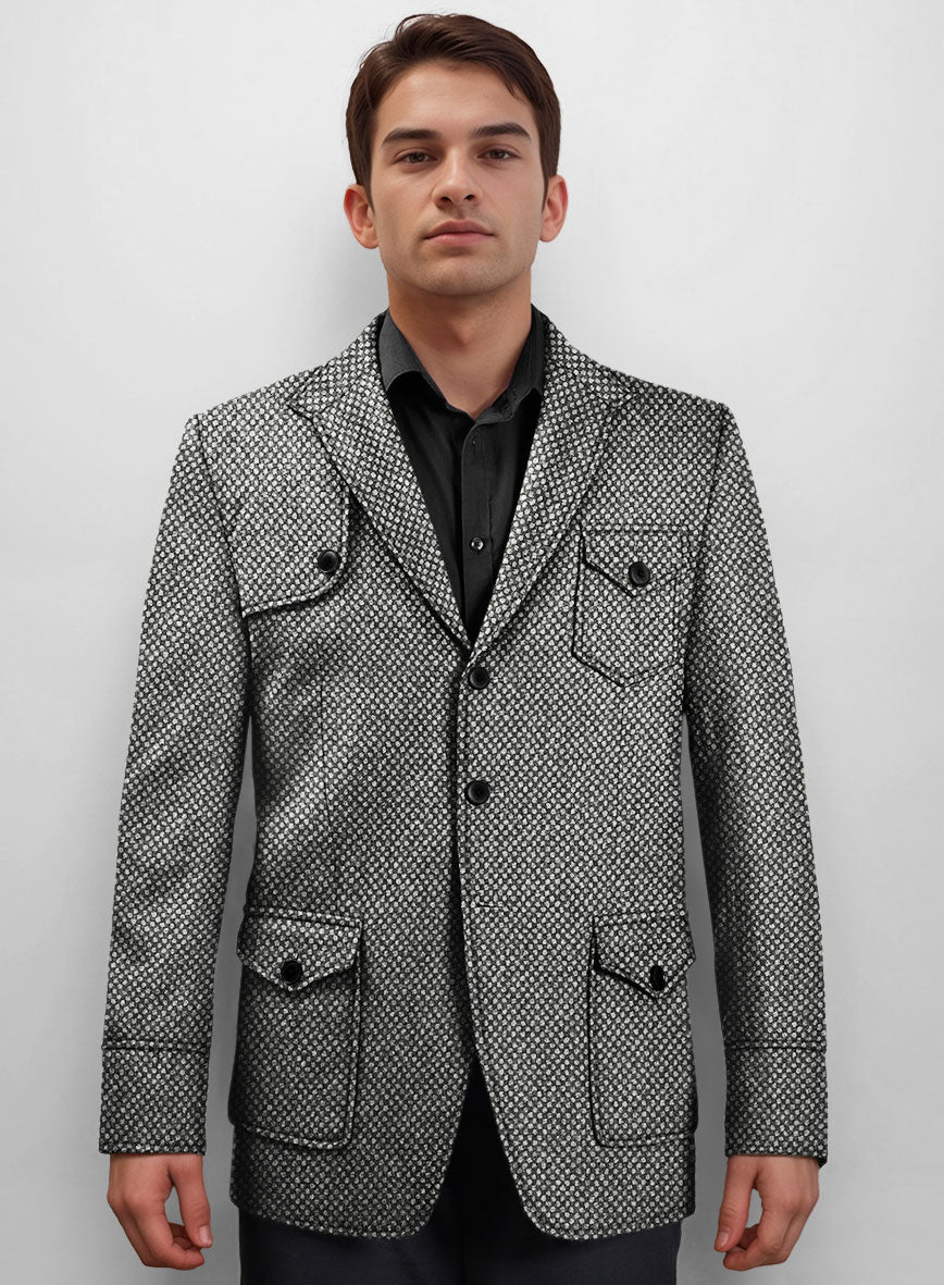 StudioSuits Highlander Heavy Honeycomb Gray Hunter Style Tweed Jacket - view 2