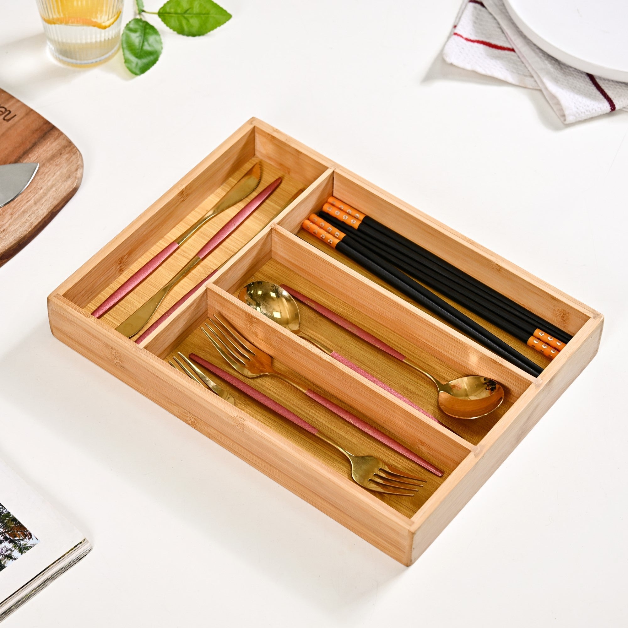 Nestasia Wooden Kitchen Drawer Organiser For Cutlery