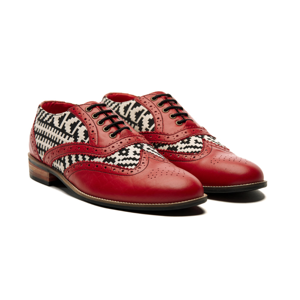 Banjaaran India Texo Brogue for Men – Crimson (discontinued) - view 4