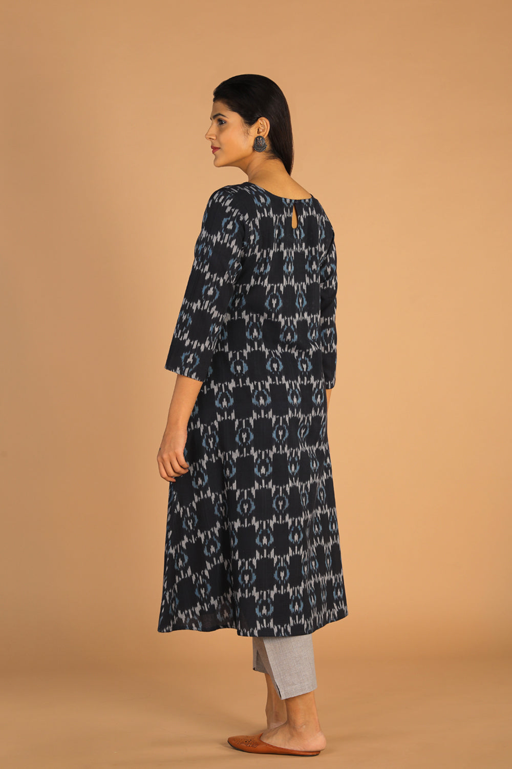 Kalanjali Ethnics Cotton Ikat kurti – Women's, NAVY BLUE - view 2