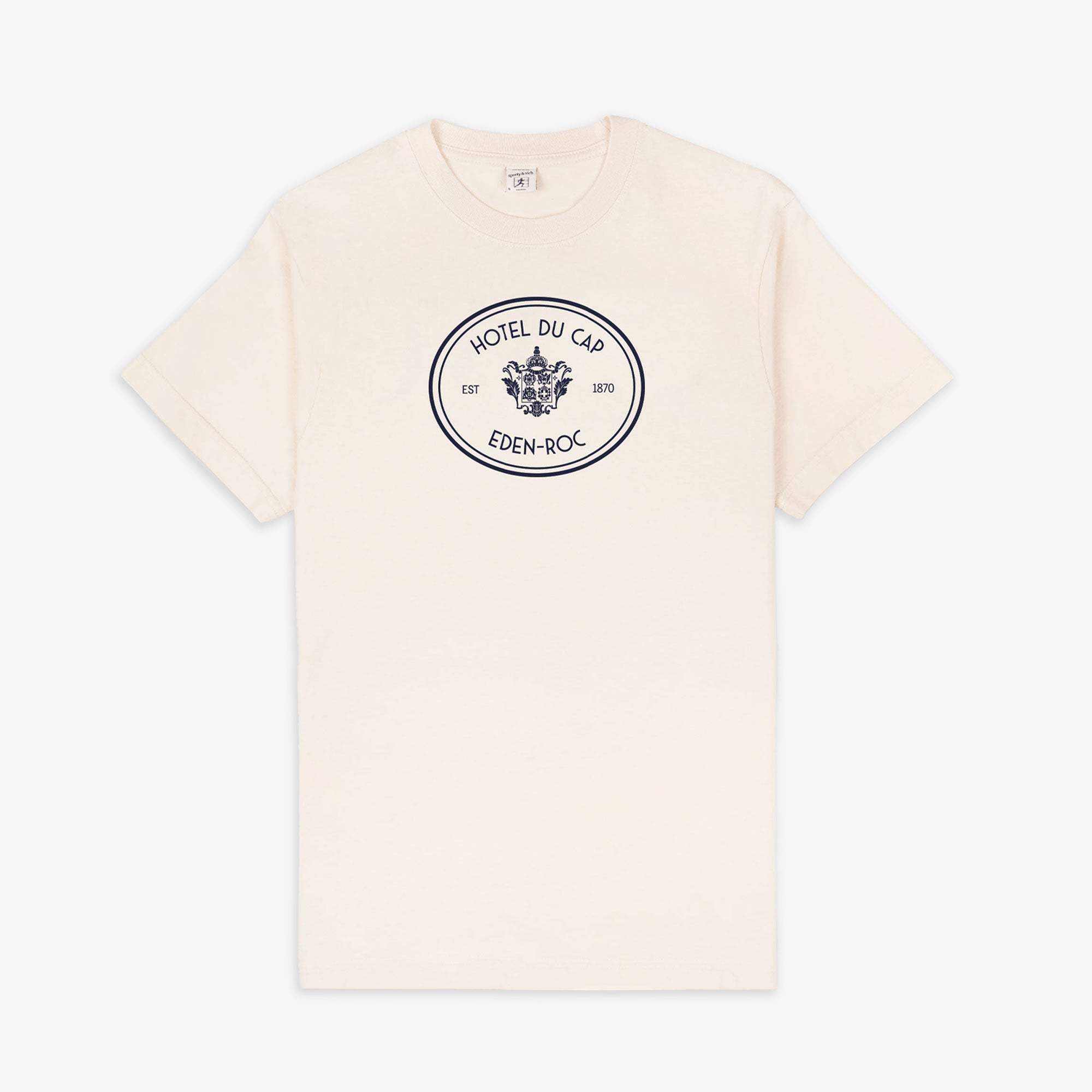 Sporty & Rich | Eden Crest Kennedy T-shirt { Cream/navy