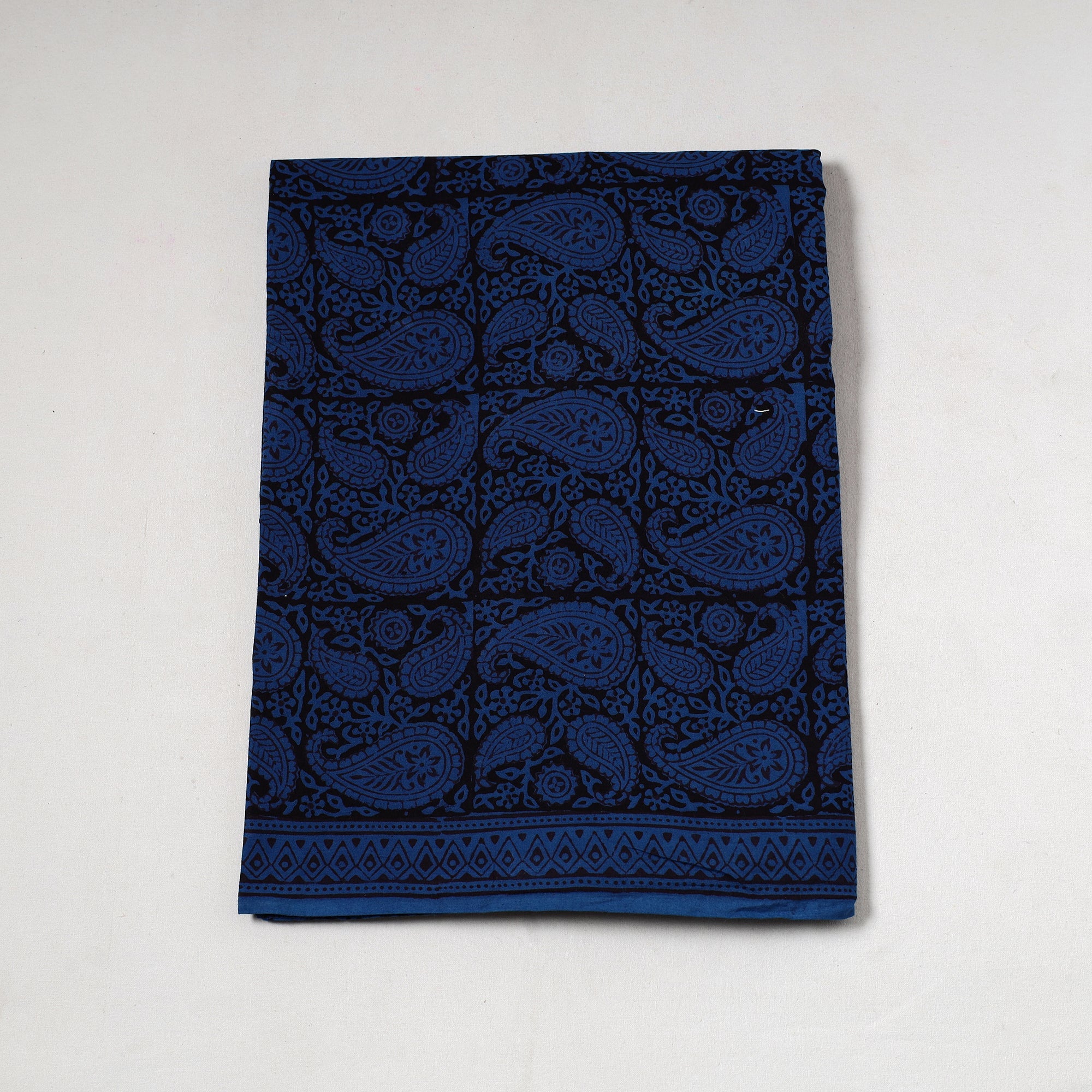 BAGH PRINTS BY UMAR FARUK KHATRI Blue - Bagh Block Printed Cotton Precut Fabric (1.8 Meter) 52