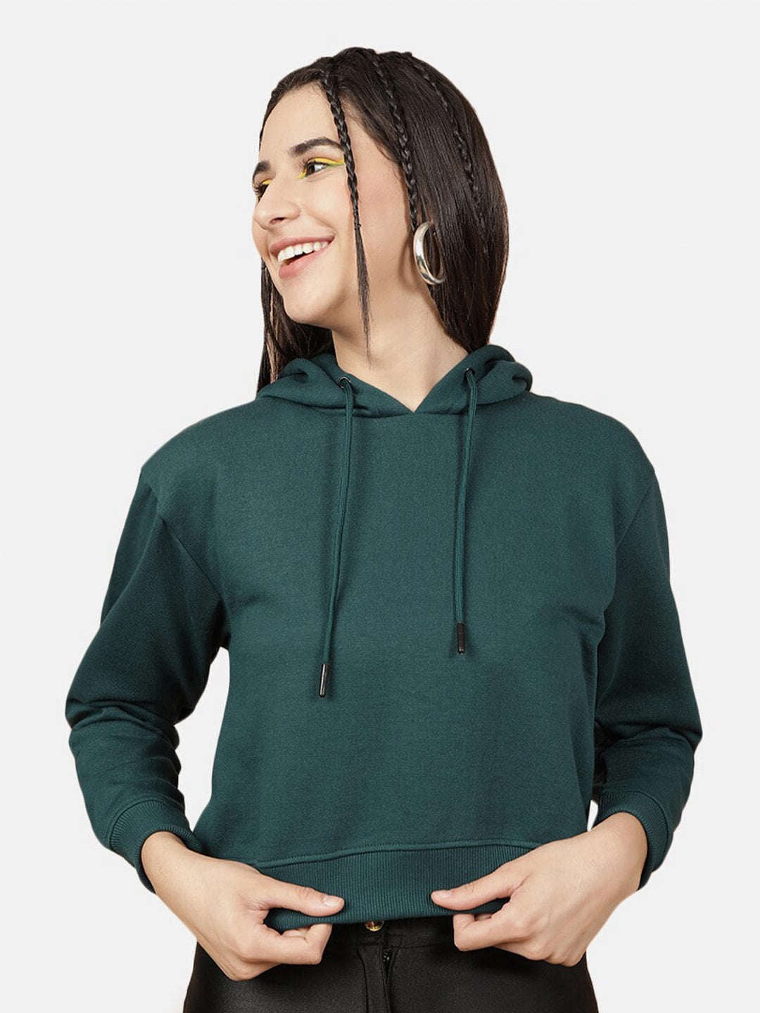 Freehand By The Indian Garage Co Women's Solid Regular Fit Sweatshirt