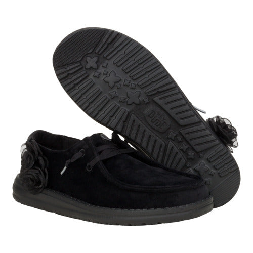 HEYDUDE shoes Wendy Velvet Rosette - Black – Women's - view 3
