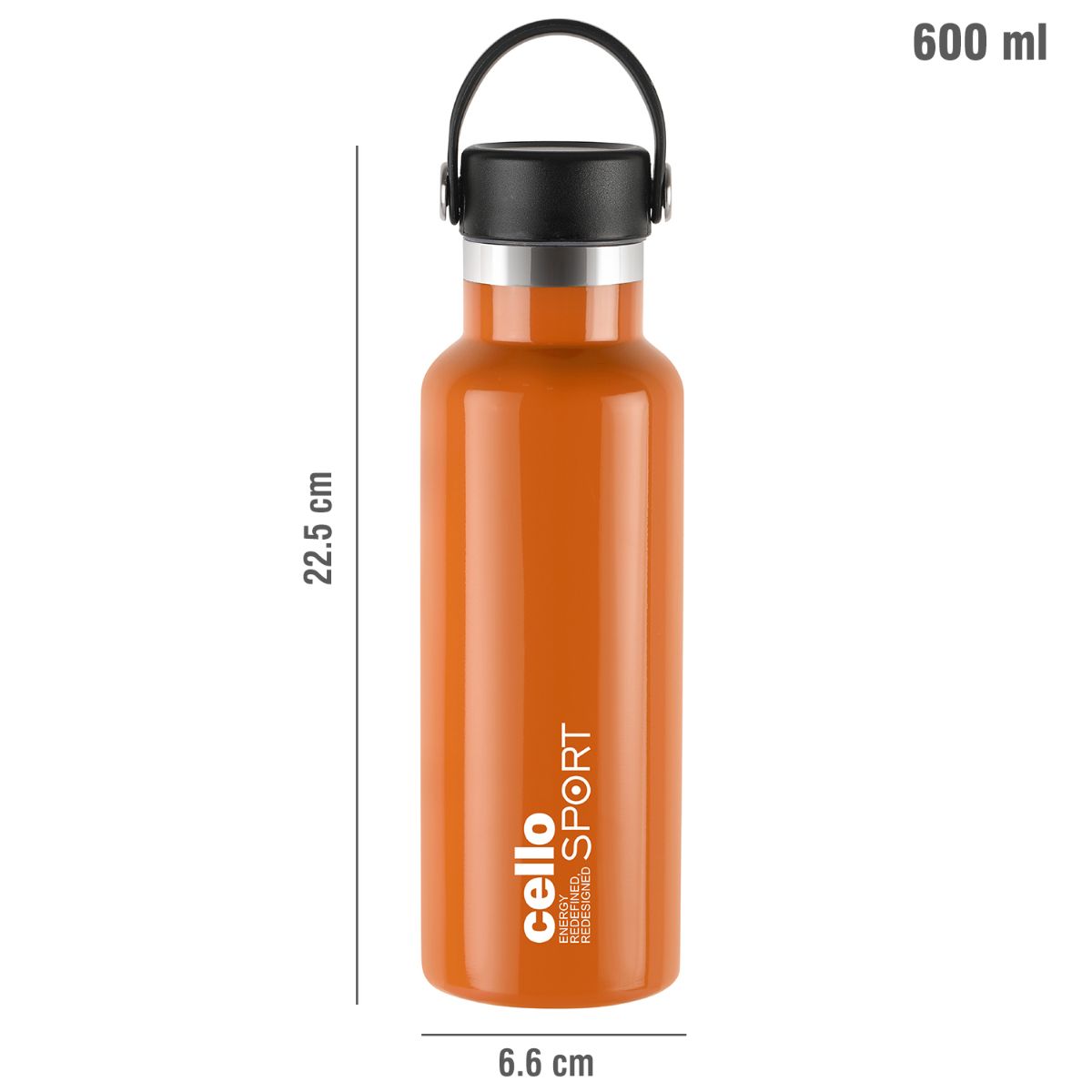 Cello Aqua Bliss Flask, Vacusteel Water Bottle, 600ml - view 29