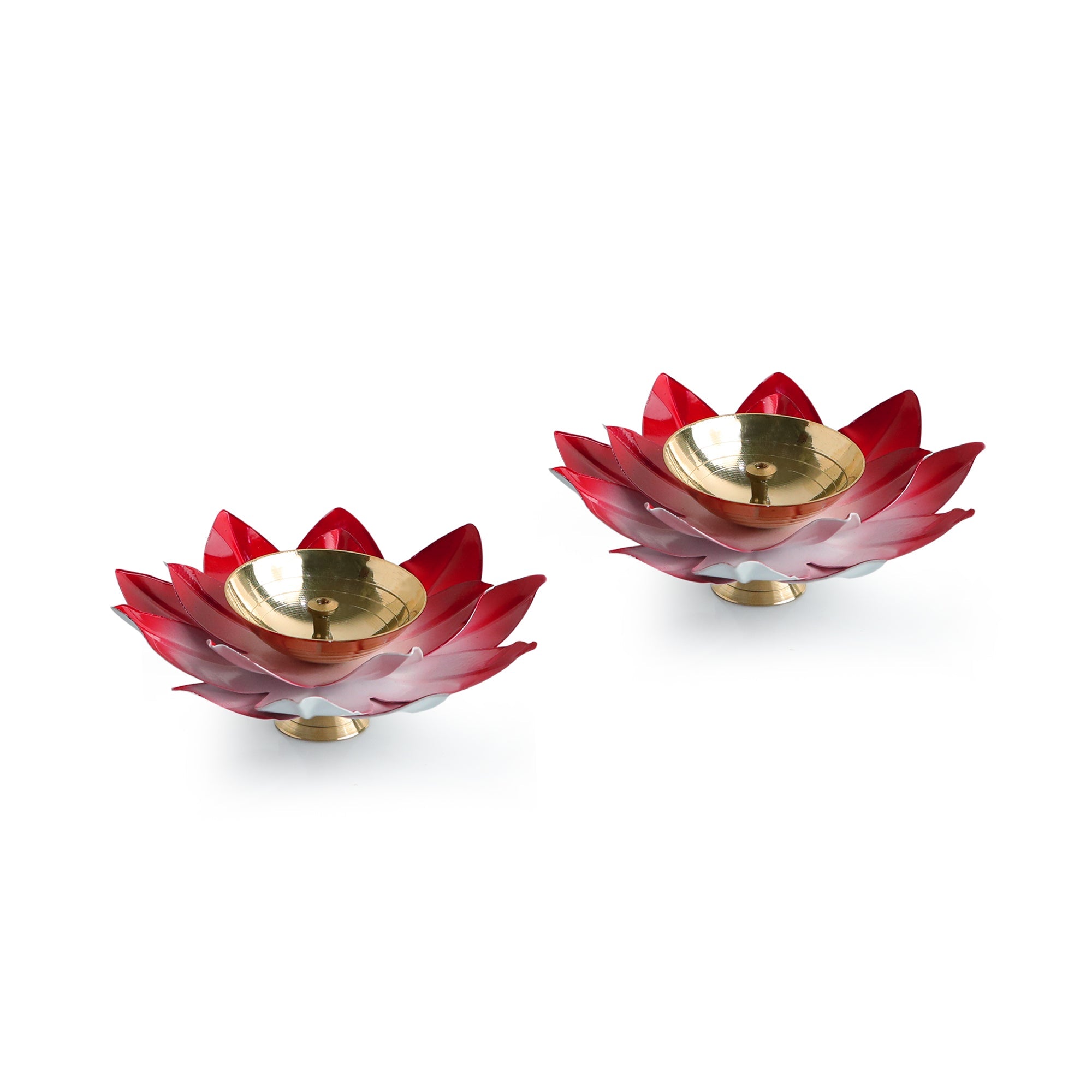 EXCLUSIVELANE 'Jugnu Lotus' Iron Tea Light Holder (Set of 2) - view 2