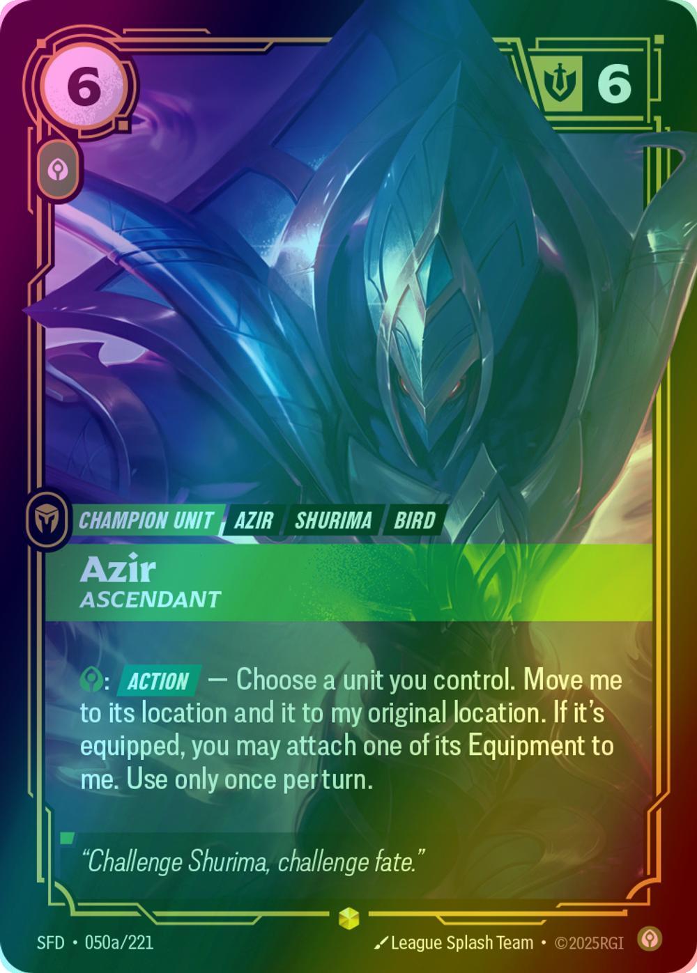 Ascendant alternate art – Riftbound Azir - Ascendant (Alternate Art) - 050a/221 [Spiritforged] [Foil]