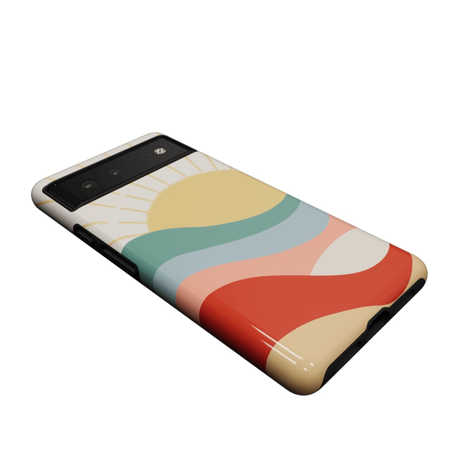 Casetry Here Comes the Sun | Colorblock Sunset Google Pixel Case - view 2