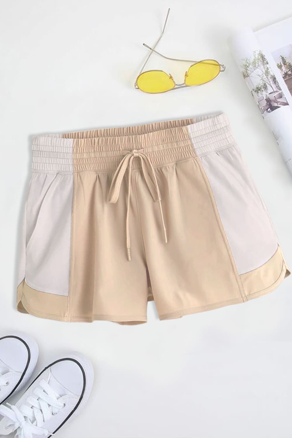 Nobero Contrast Paneled Women Shorts – Arctic Wolf
