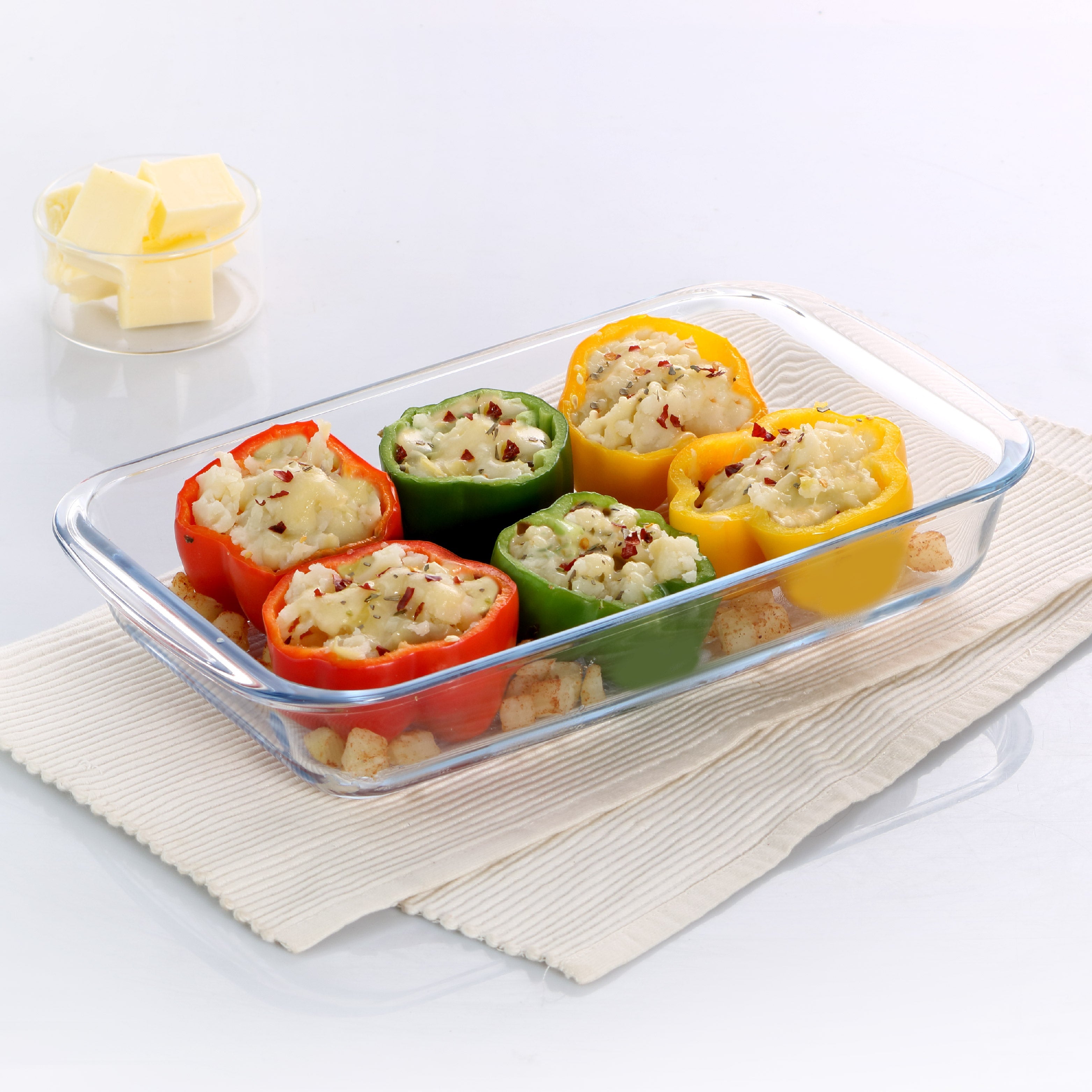 Cello Dahlia Rectangle Glass Baking Dish, 1600ml