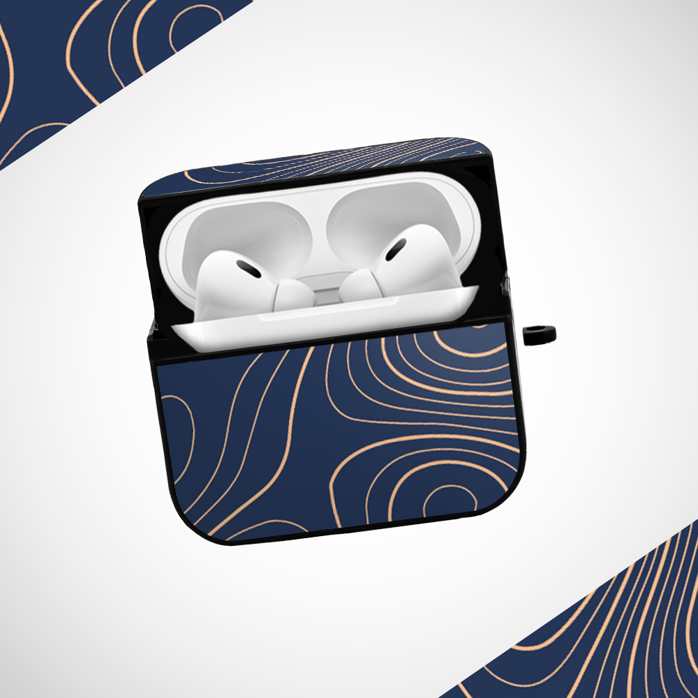 Cover It Up Navy blue Topography Glass Airpods Pro 2 Case Covers - view 2
