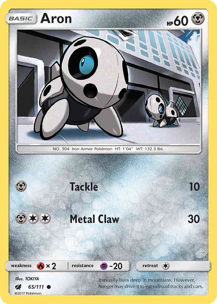 Common sm4-65 reverse – Pokémon Aron - 65/111 - Common [sm4-65] [Reverse Holo]