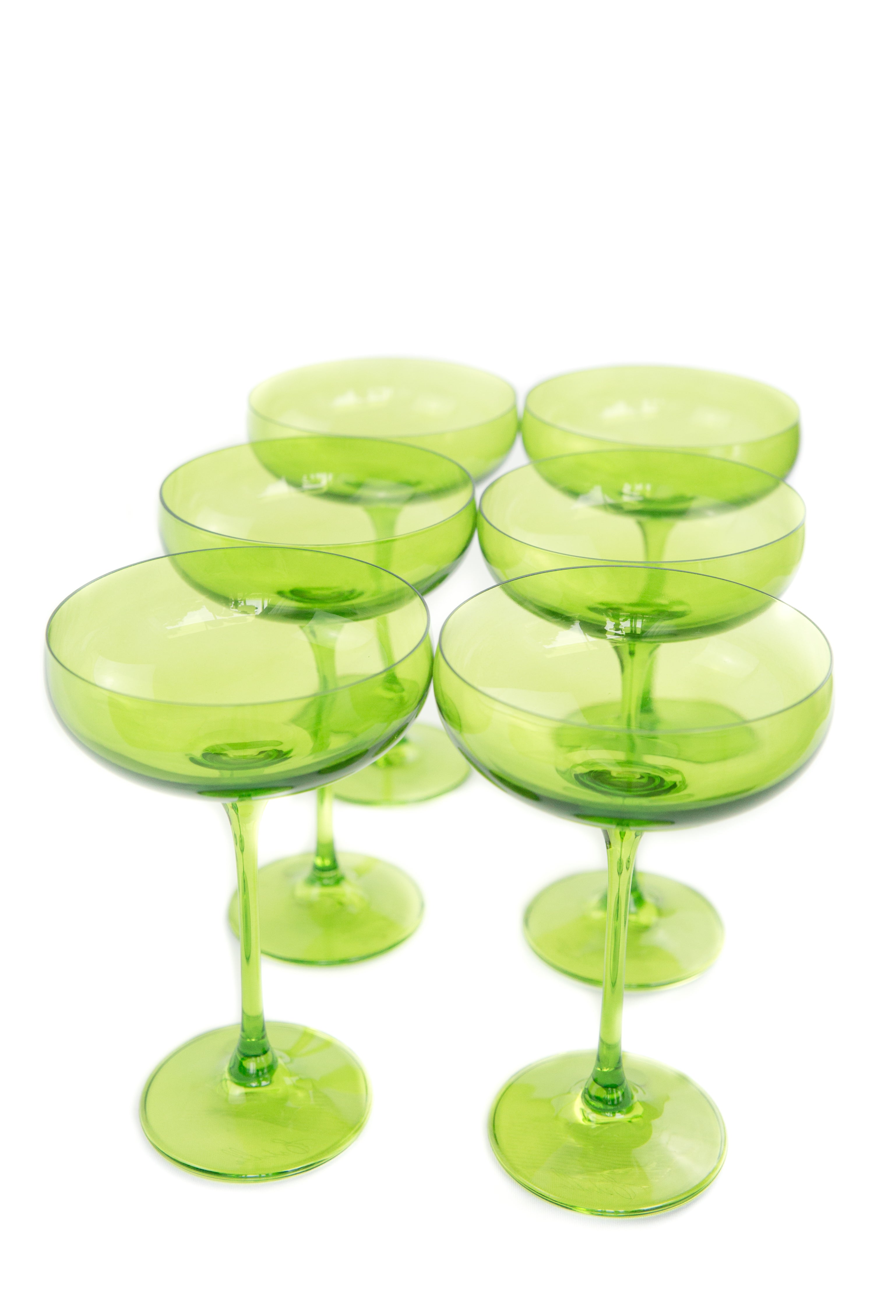 Estelle Colored Glass Estelle Colored Champagne Coupe Stemware - Set of 6 {Forest Green} - view 5
