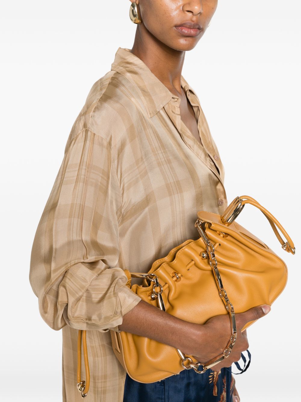 Zimmermann Ruched Chain Shoulder Bag – Outer: Calf Leather 100% - view 2