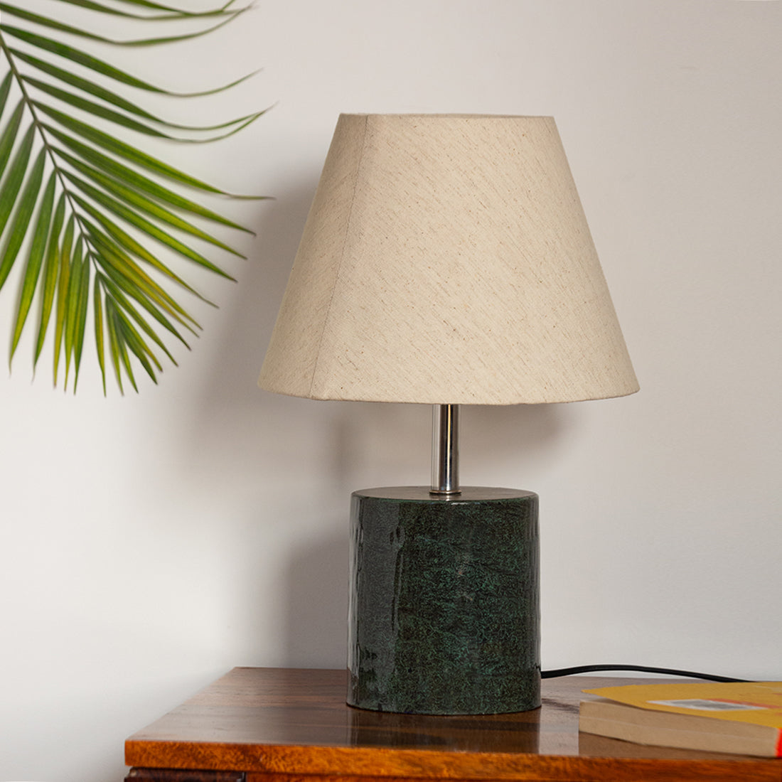 EXCLUSIVELANE 'Forest Trek' Handcrafted Table Lamp In Iron (16 Inch, Bottle Green) - view 2