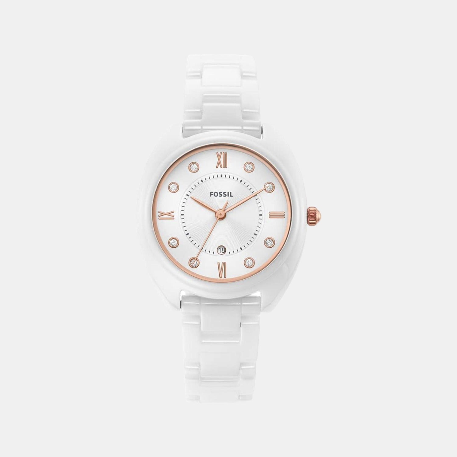 Fossil Gabby Women Quartz White Dial Analog Ceramic Watch CE1115