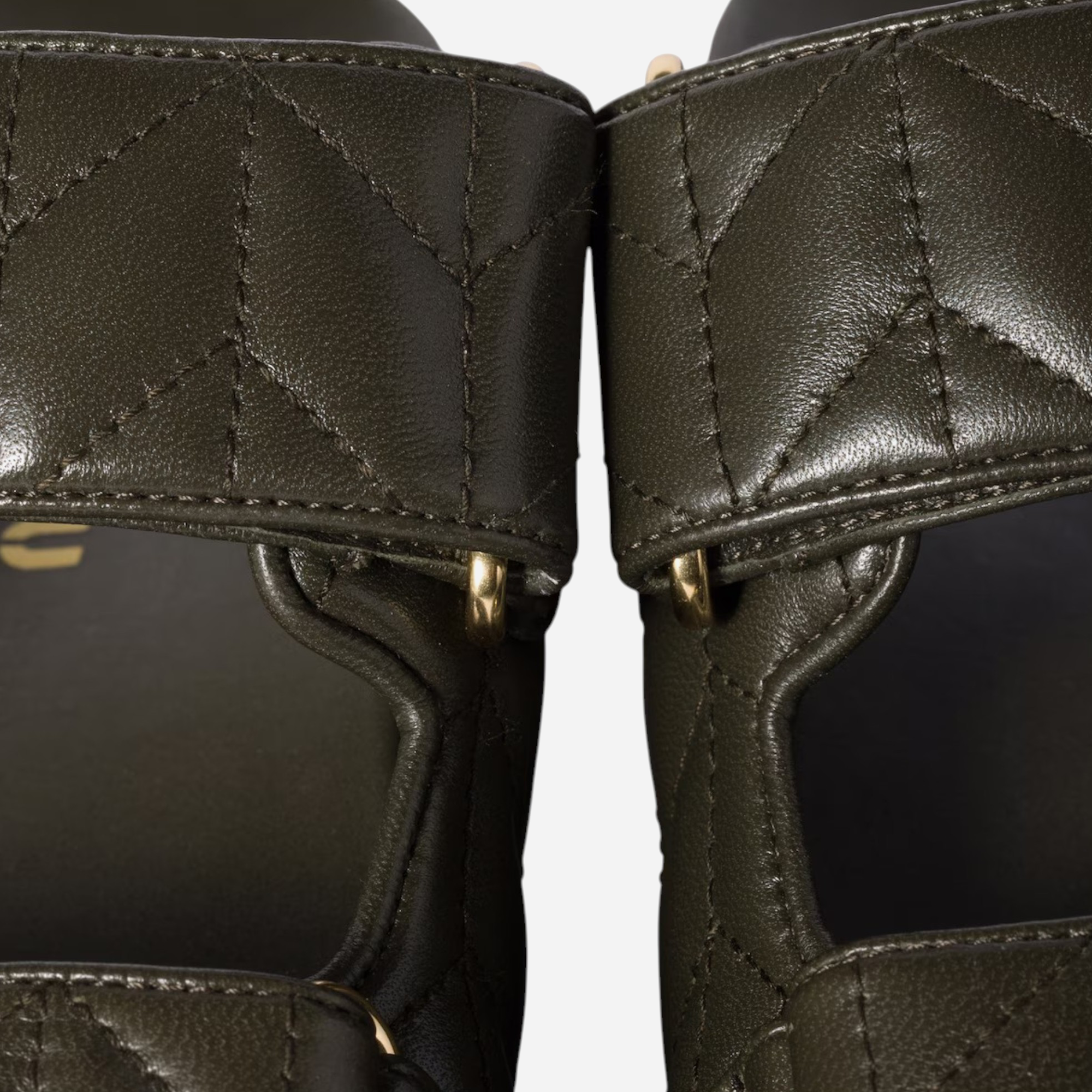 Miu Miu Leather Sporty Slides Loden Green - view 3