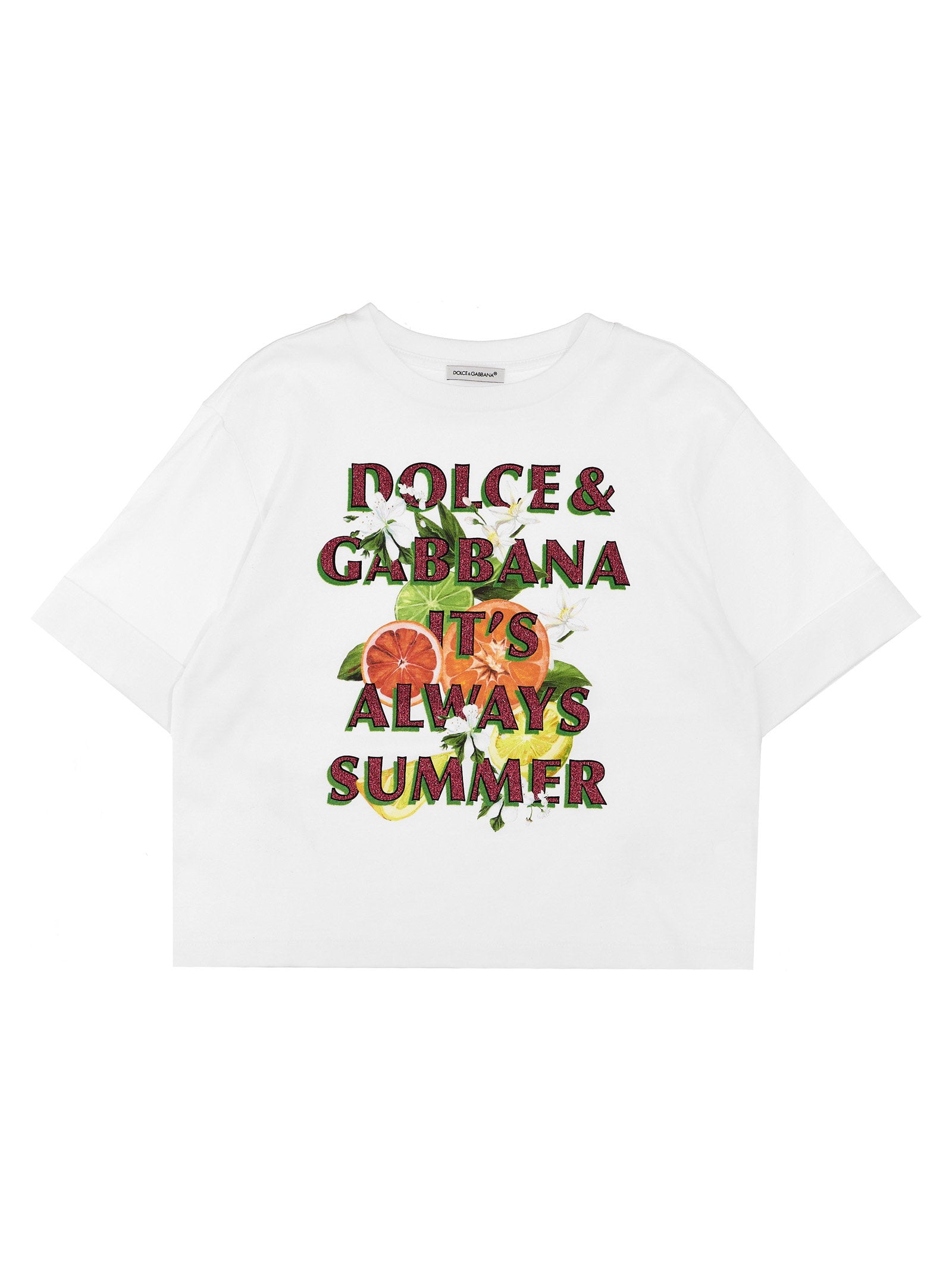 Dolce & Gabbana Glitter Print T-shirt – 100% cotton