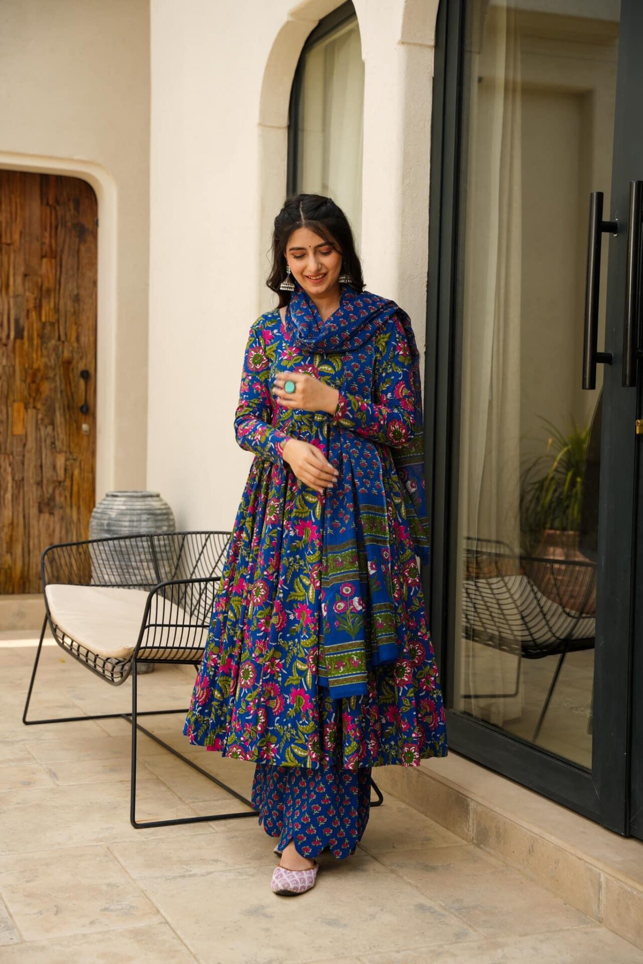 Idaho-o Damini blue cotton suit set - view 2