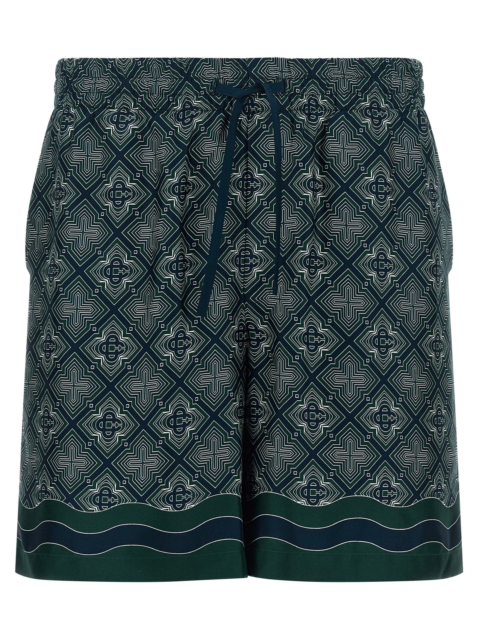 Casablanca Radiating Monogram Shorts – 100% silk