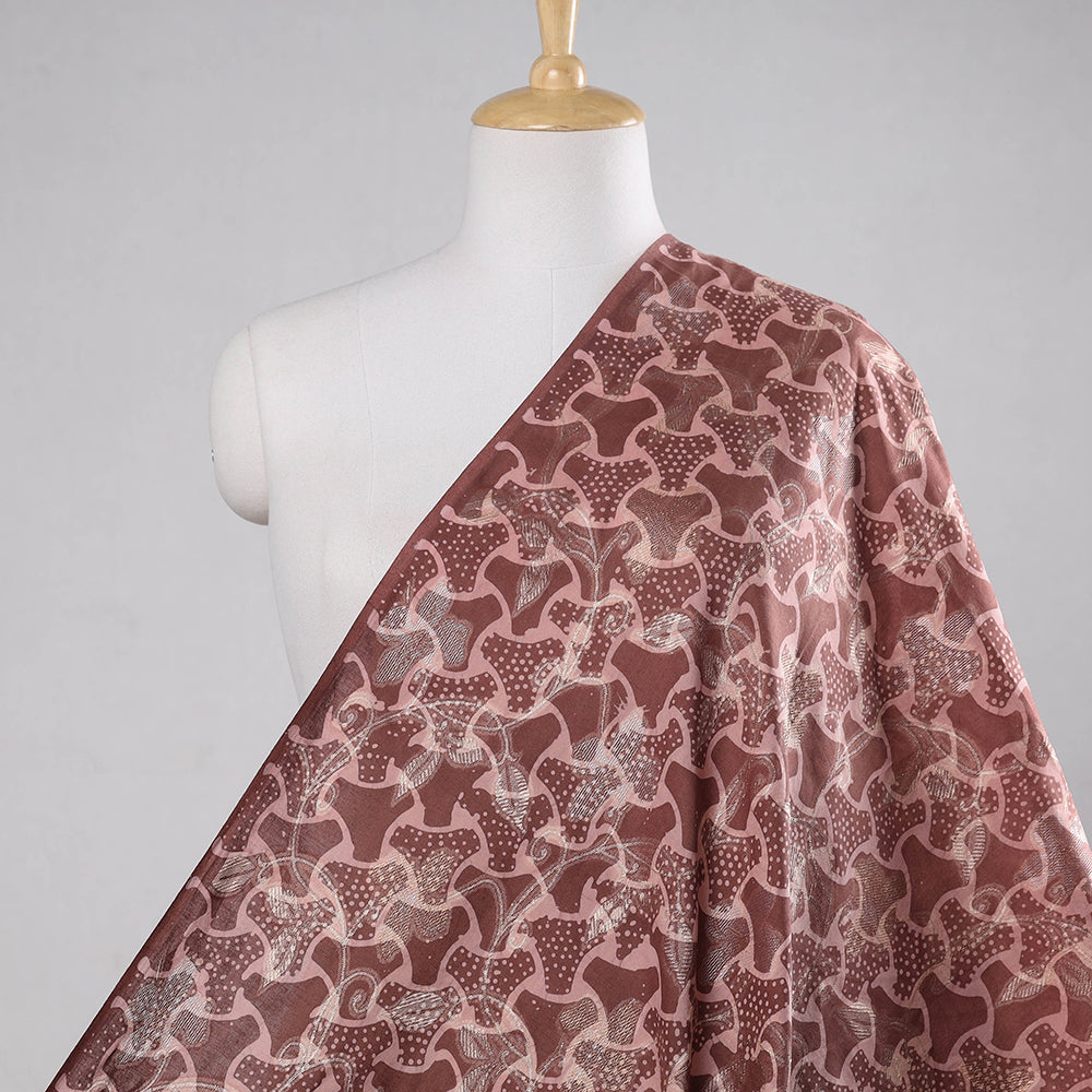 KACHCHH JI CHHAAP Brown - Jacquard Weave Cotton Batik Print Fabric
