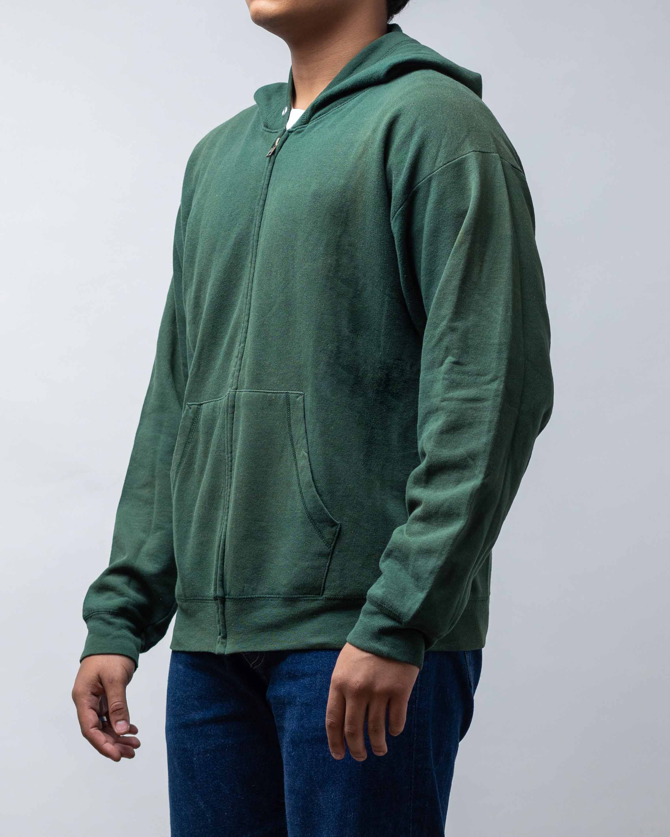 Vintage 2002 Hanes Green Zip-up Hoodie - view 2