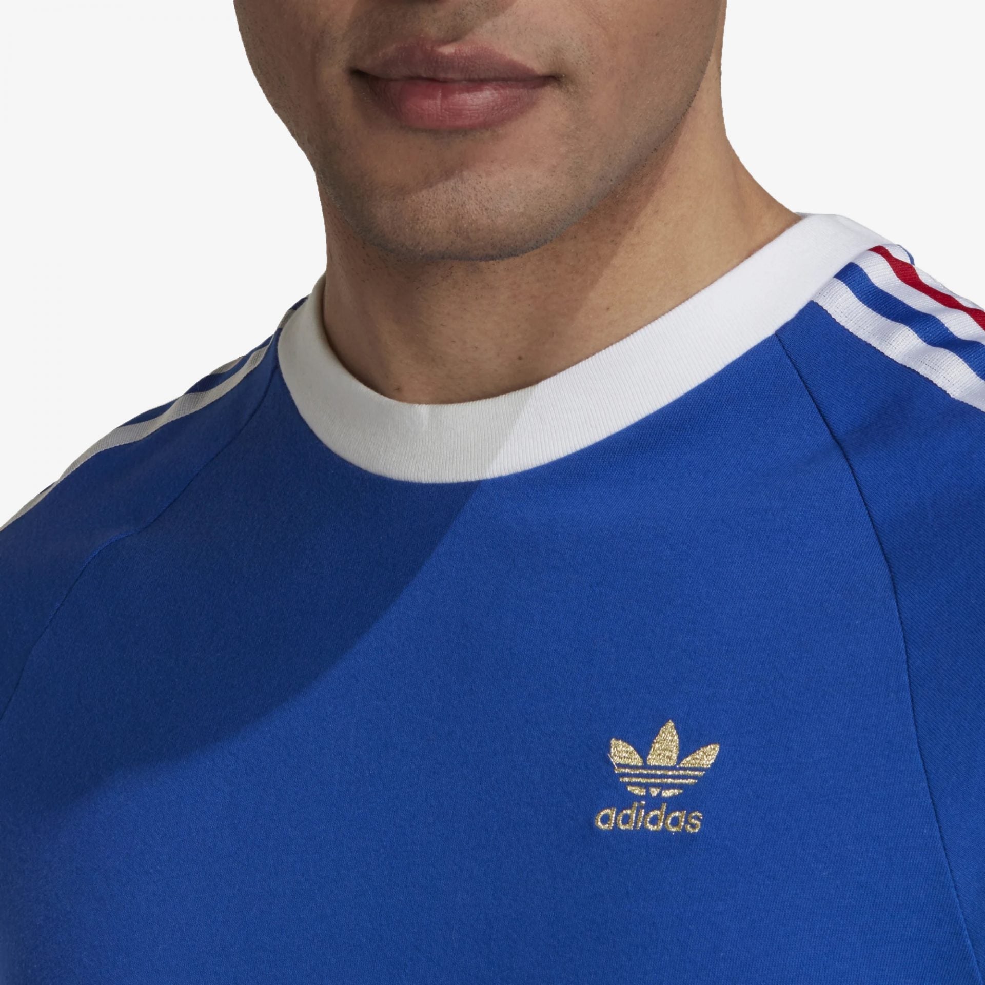 Adidas Originals | 3-STRIPES TEE { ROYAL BLUE/WHITE - view 2