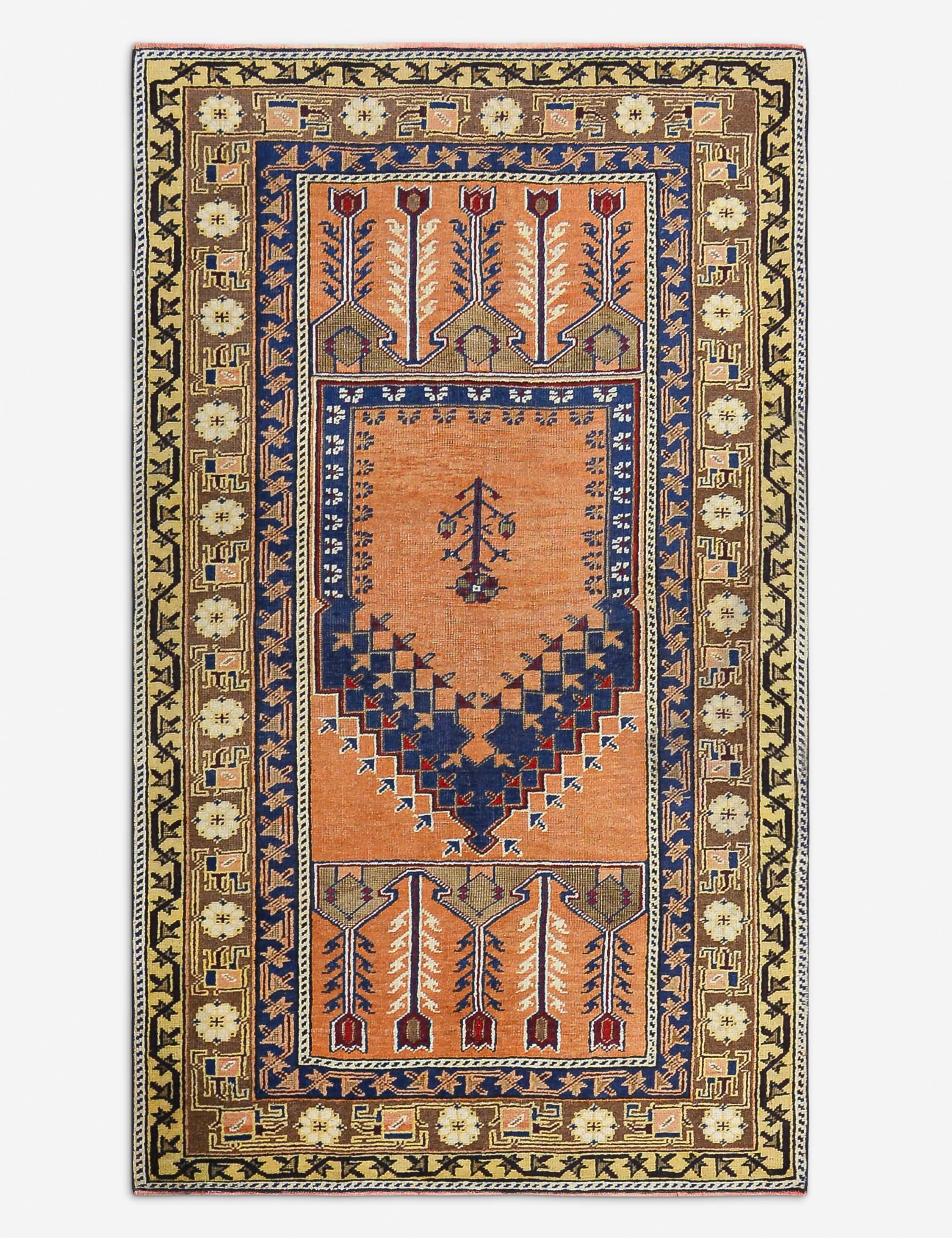 Lulu and Georgia Vintage Turkish Hand-Knotted Wool Rug No. 499, 3' 10" x 6' 7"