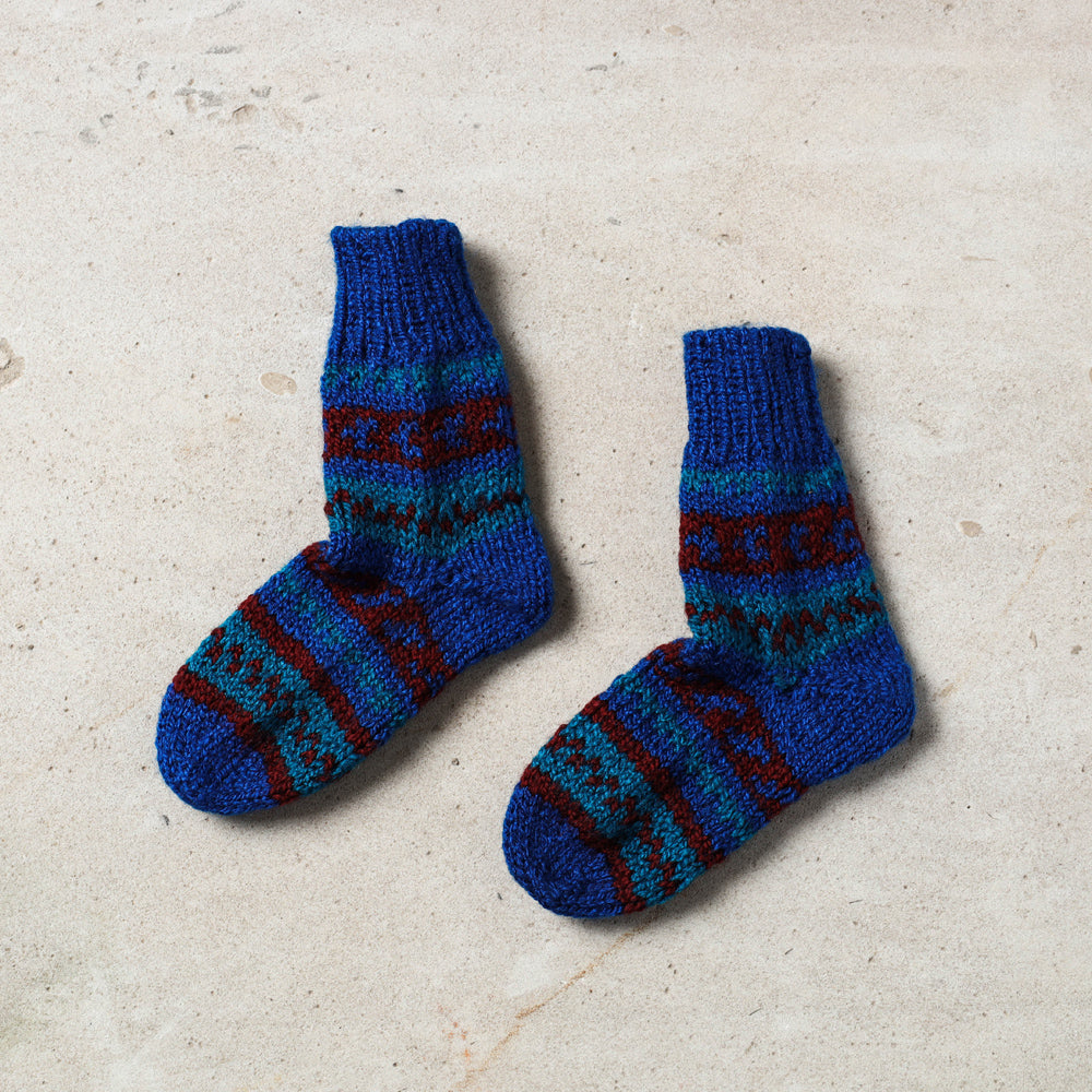 KILMORA Blue - Kumaun Hand Knitted Woolen Socks - Kids