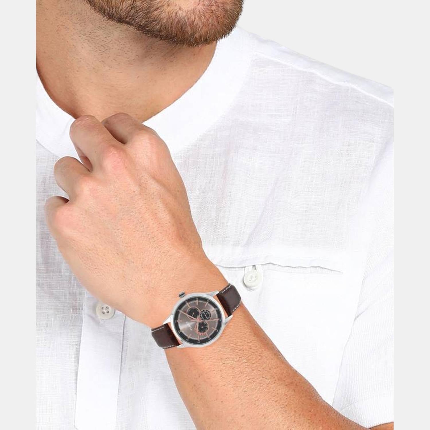 Timex Fashion Men Quartz Grey Dial Chronograph Leather Watch TW000T309 - view 4