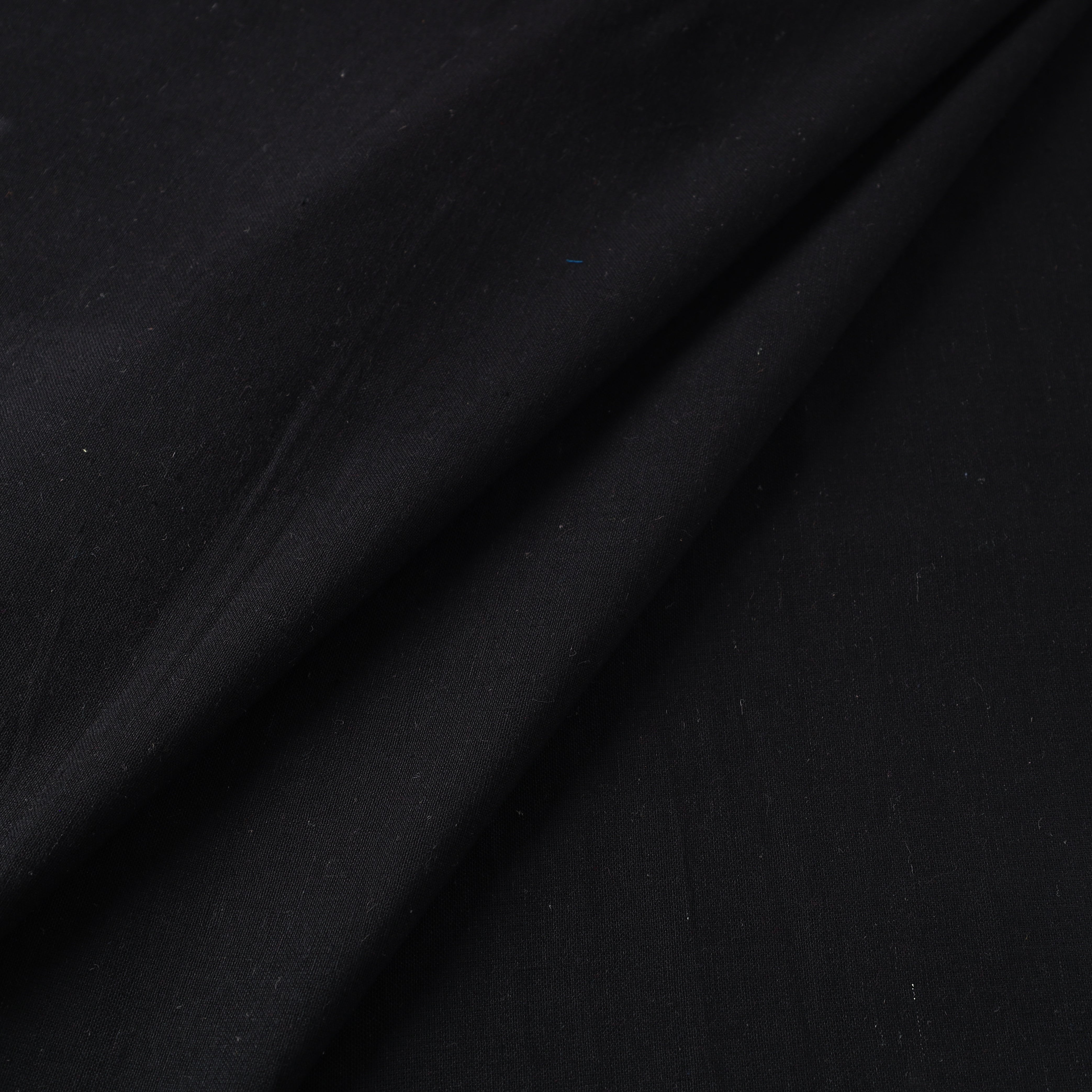 HANDLOOM VIRASAT Black Textured Prewashed Fine Cotton Handloom Fabric - view 2